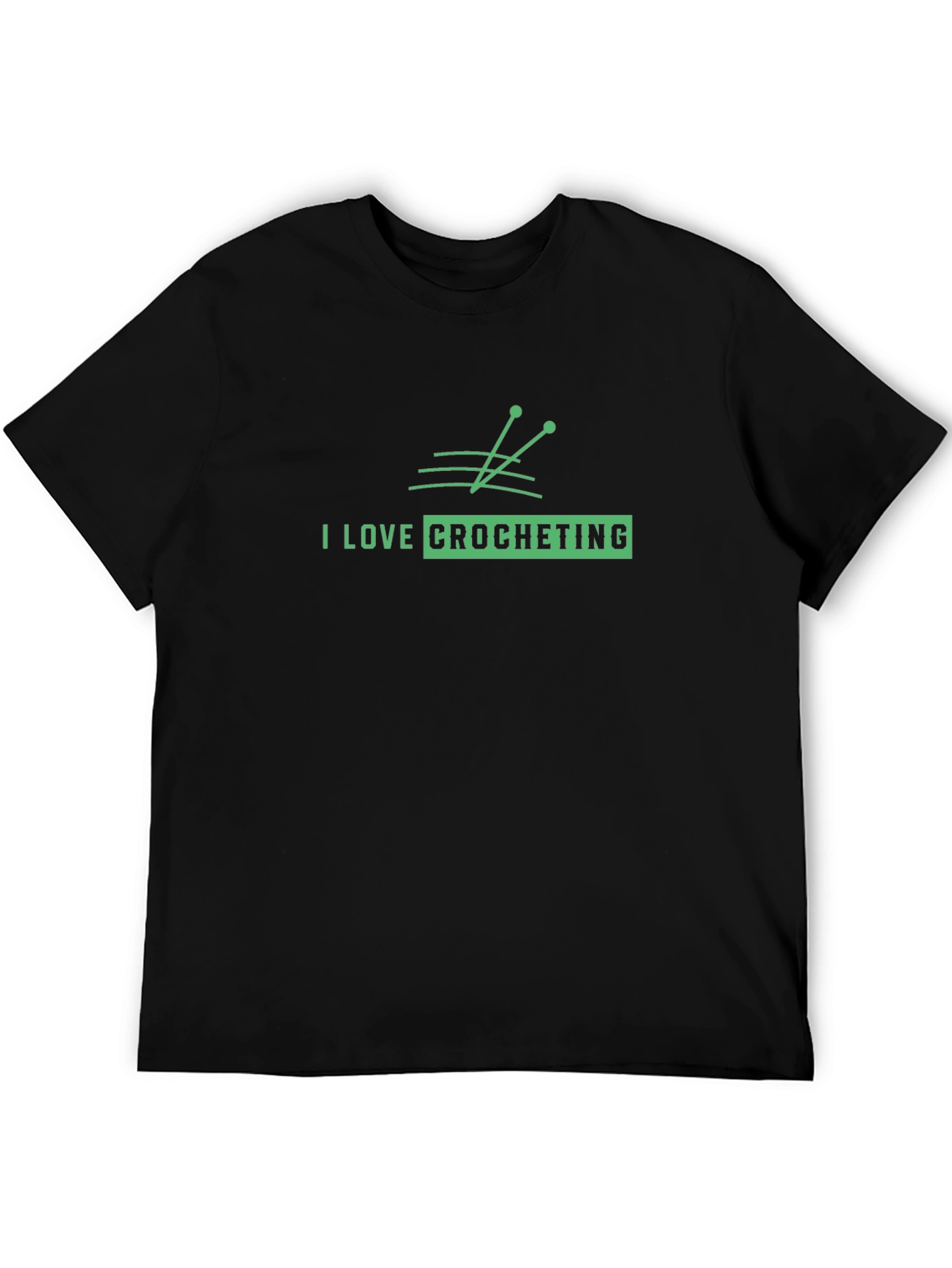 Black I Love Crocheting Graphic T-Shirt - Black view 5