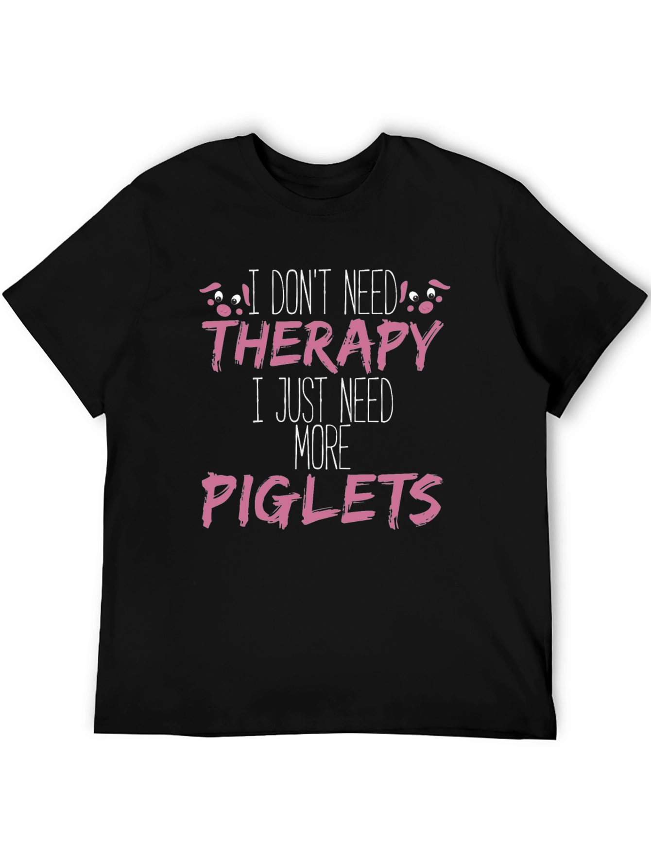 Black Funny Piglets T-Shirt - Therapy Alternative view 5