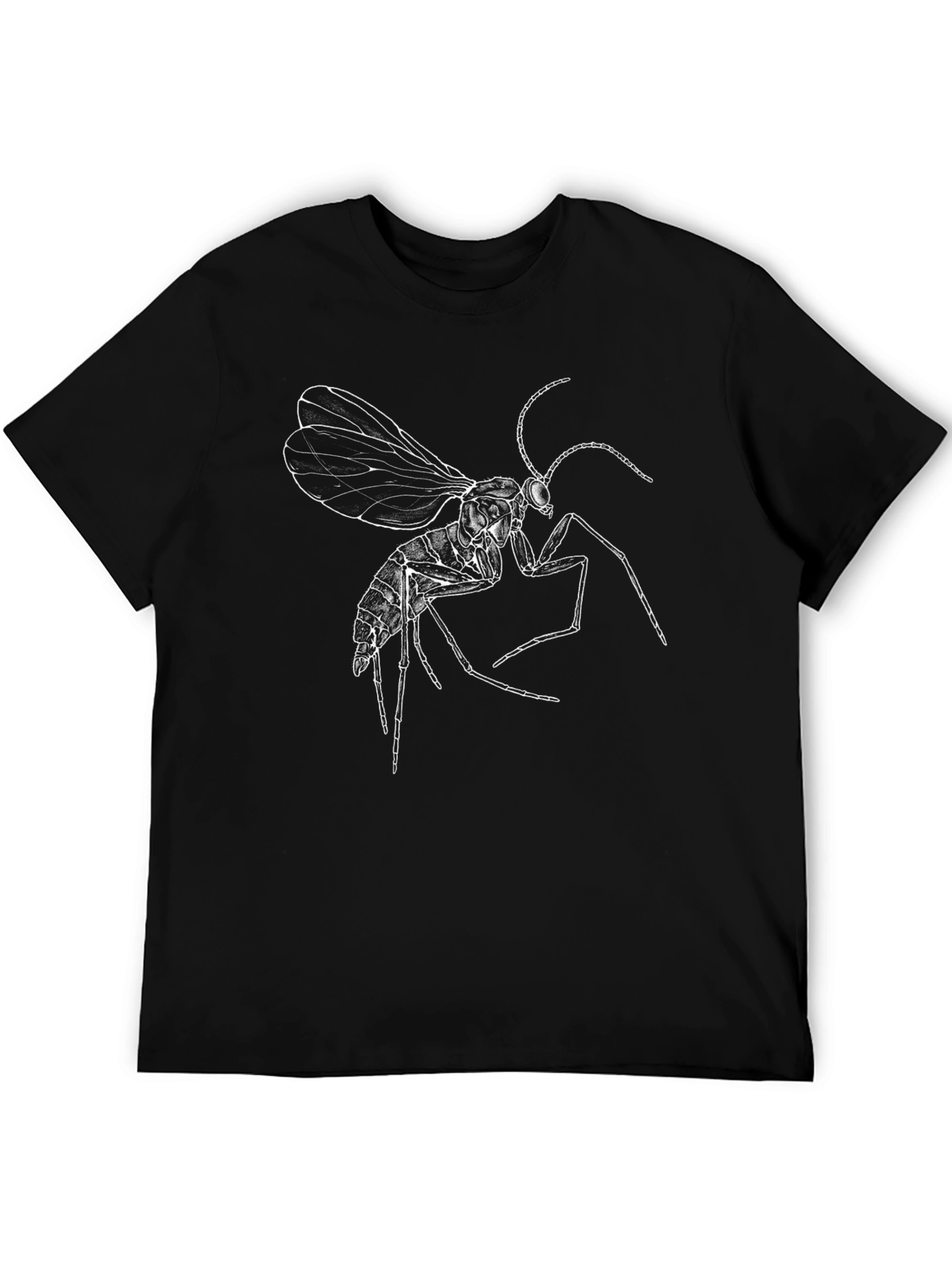 Black Insect Graphic Tee - Black Cotton T-Shirt view 5