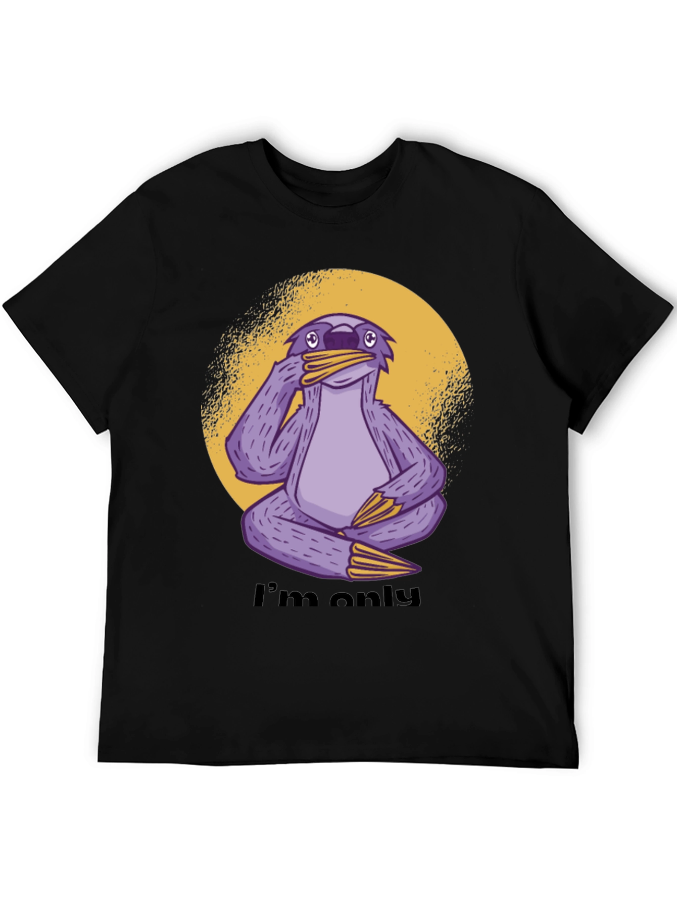 Black Funny Sloth Graphic T-Shirt - I'm Only... view 5