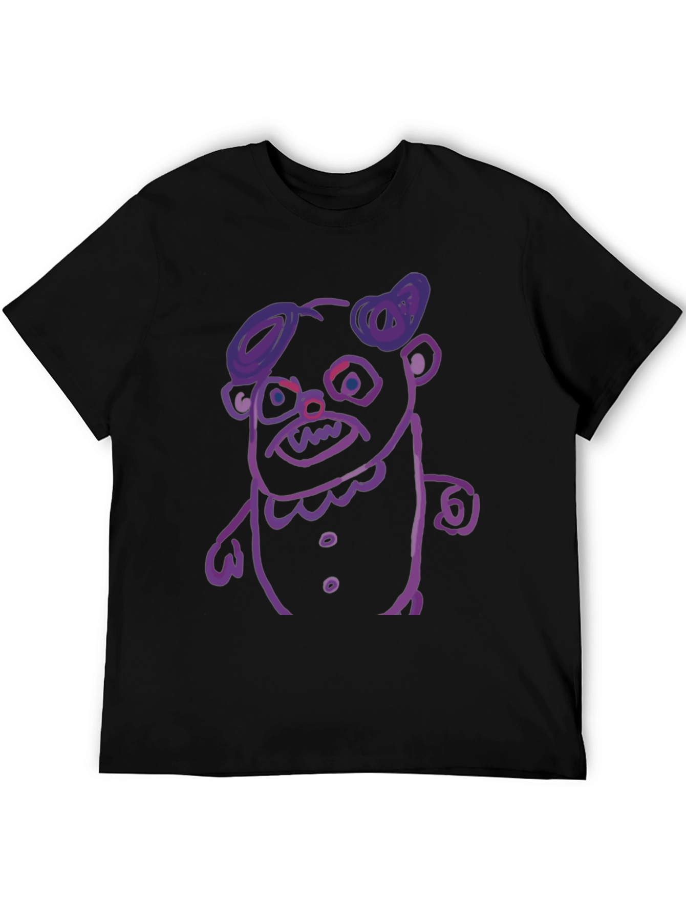 Black Monster Graphic T-Shirt - Black Cotton Tee view 5