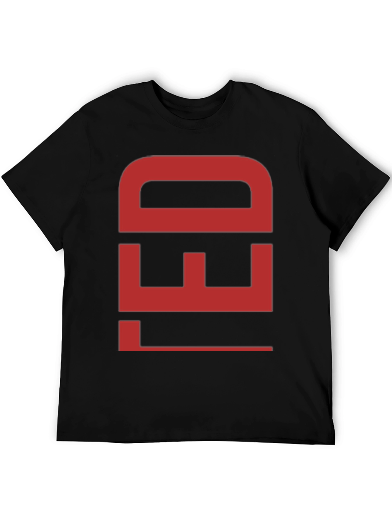 Black Bold Red Graphic Print Black Cotton T-Shirt view 5