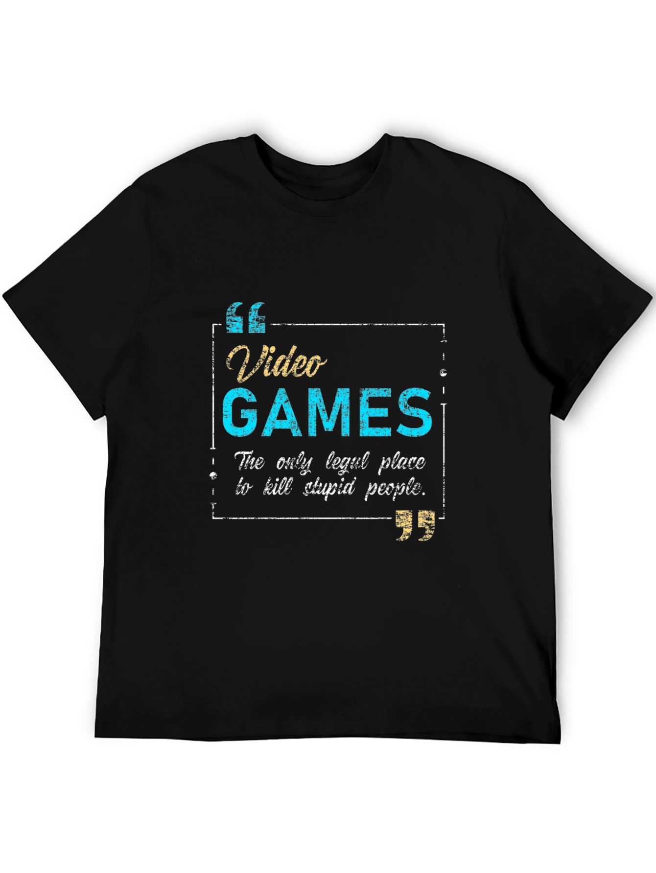 Black Video Games T-Shirt: Kill Stupid People Legally view 5