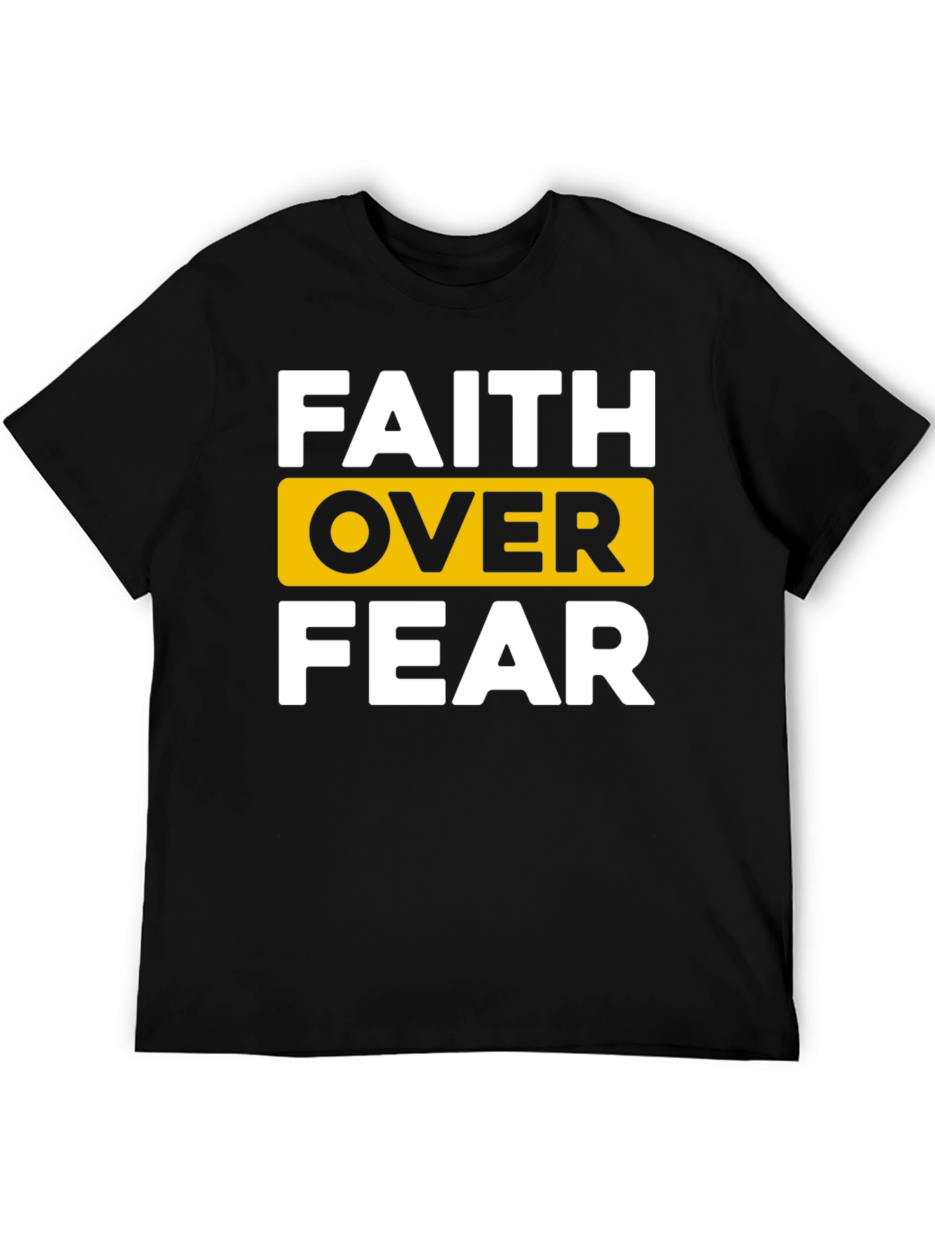 Black Faith Over Fear Graphic Tee - Black Cotton T-Shirt view 5
