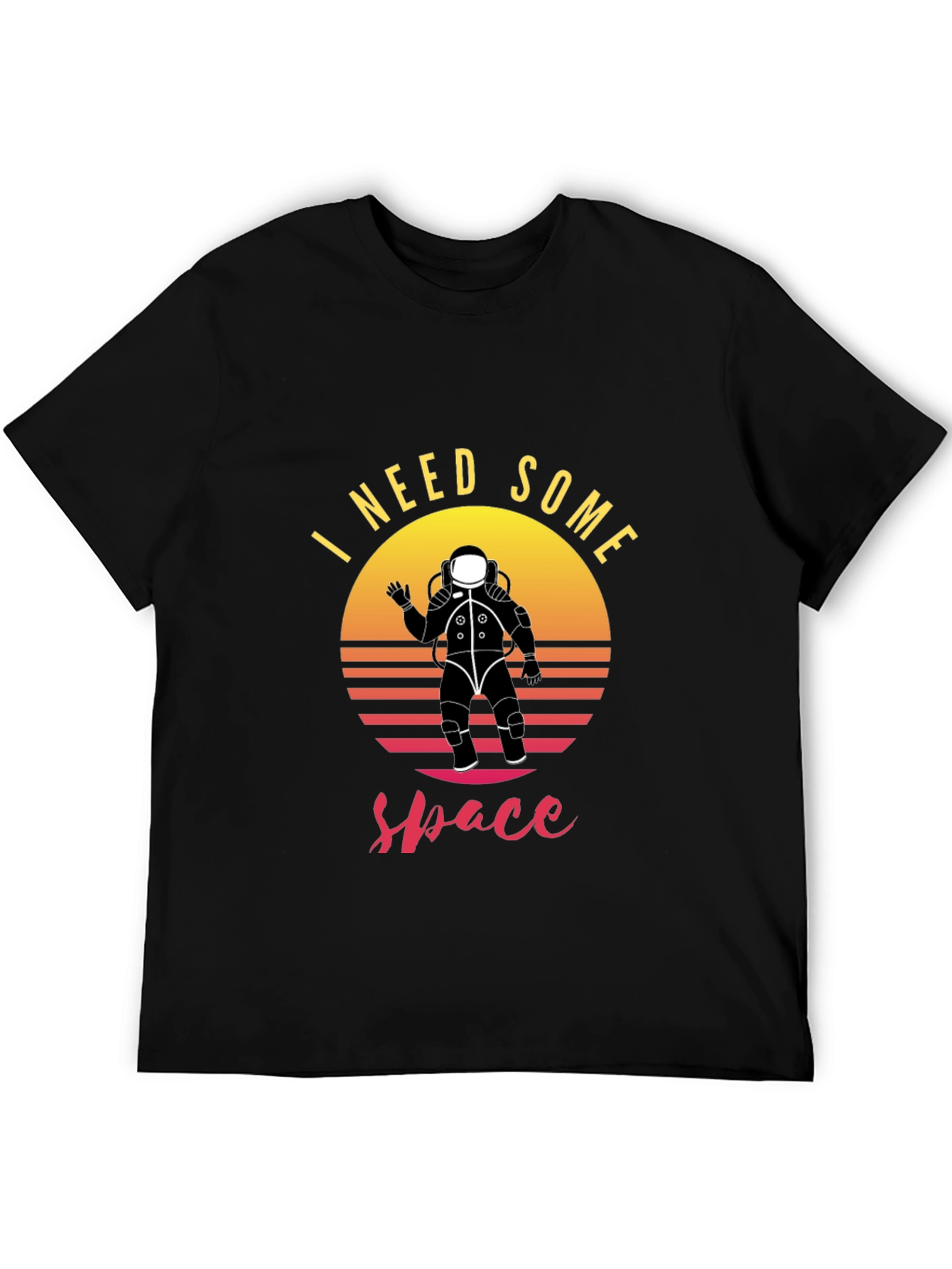 Black I Need Some Space T-Shirt - Astronaut Graphic Tee view 5