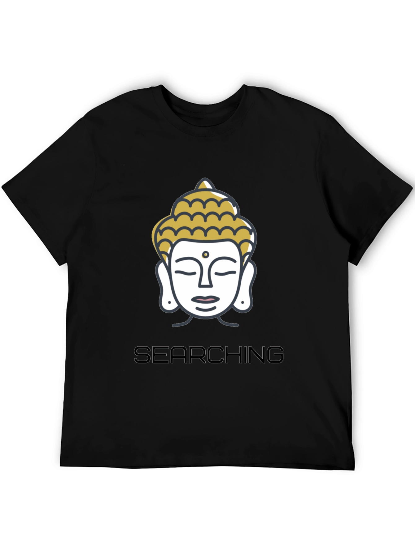 Black Searching Buddha Black Graphic Tee view 5