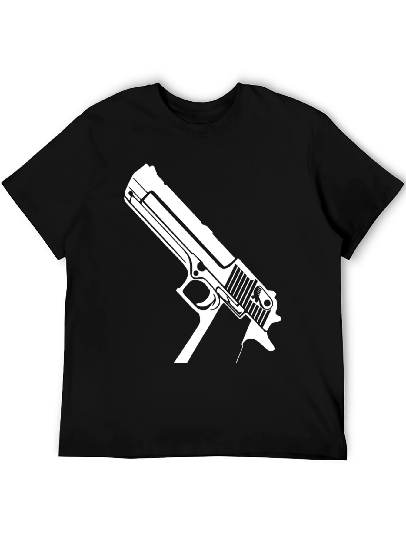 Black Gun Graphic Tee - Bold Black T-Shirt view 5