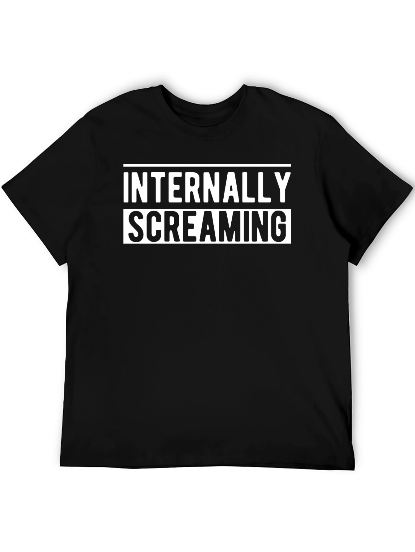 Black Internally Screaming Graphic Tee - Black Cotton Blend view 5