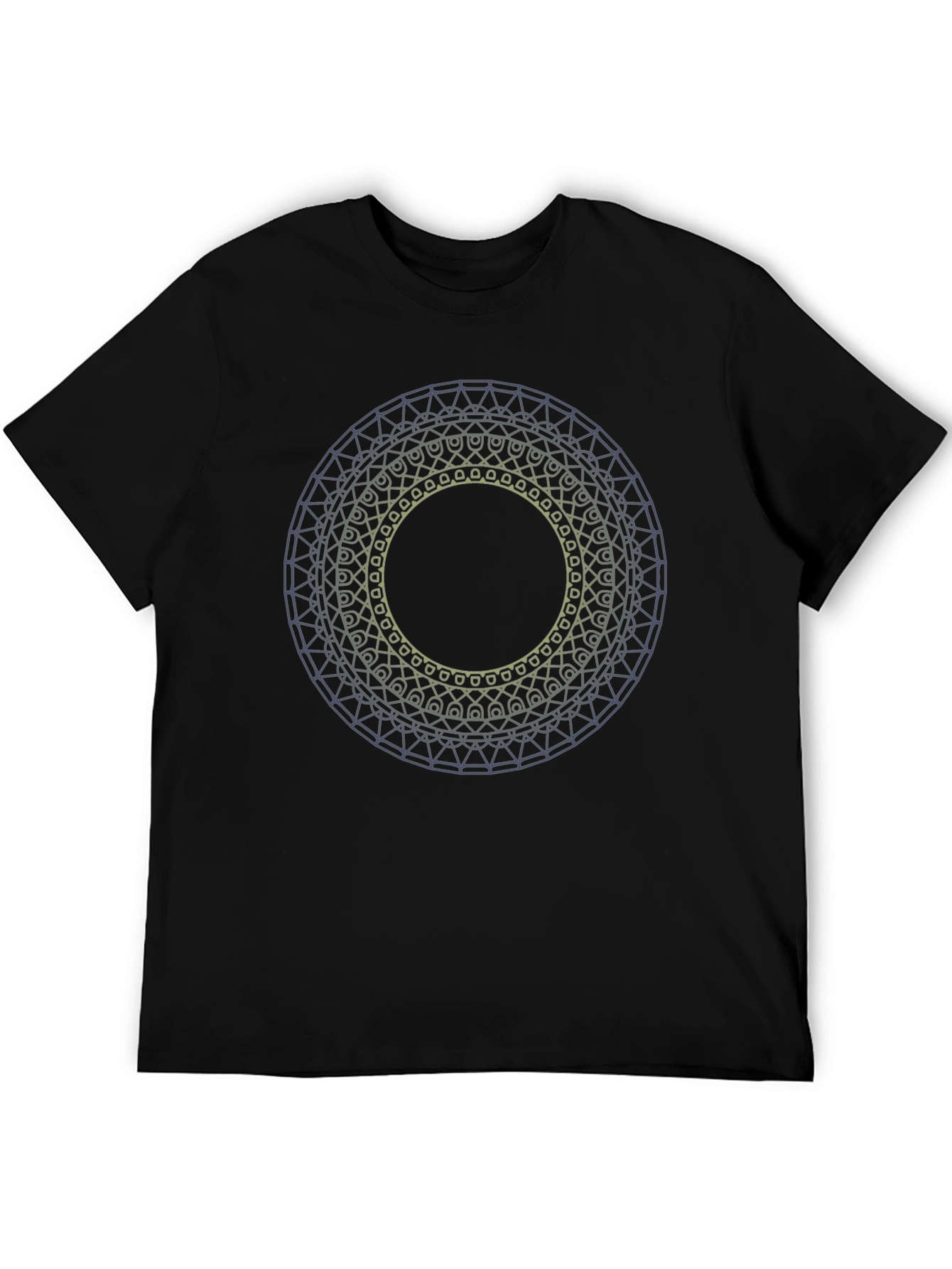 Black Geometric Mandala T-Shirt view 5