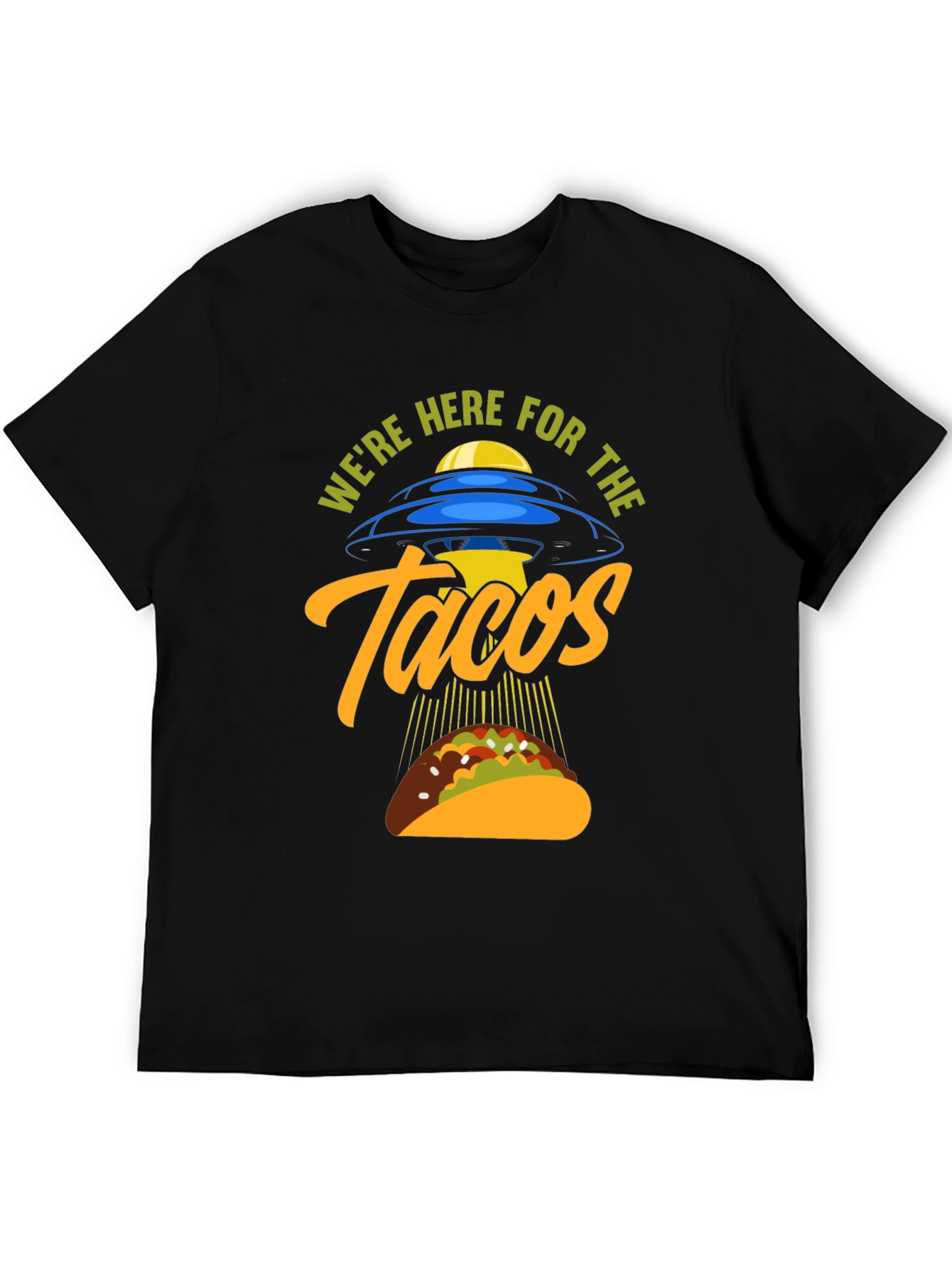 Black We're Here For The Tacos Black T-Shirt view 5