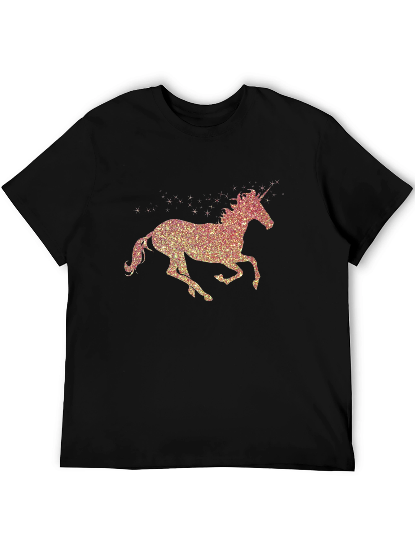 Black Unicorn Sparkle T-Shirt - Men's Black Tee view 5