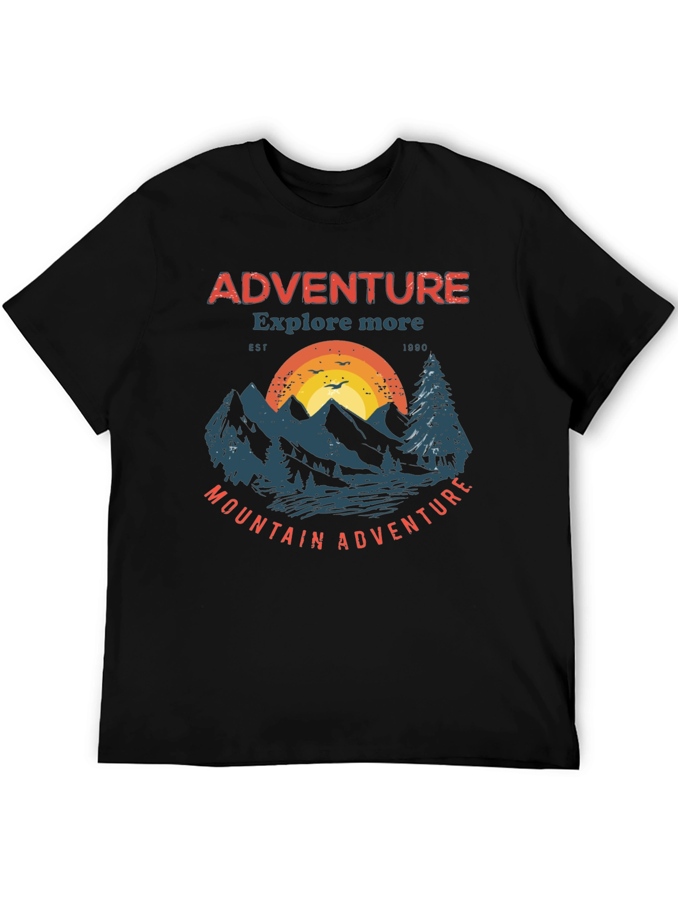 Black Adventure Mountain Graphic Tee view 5