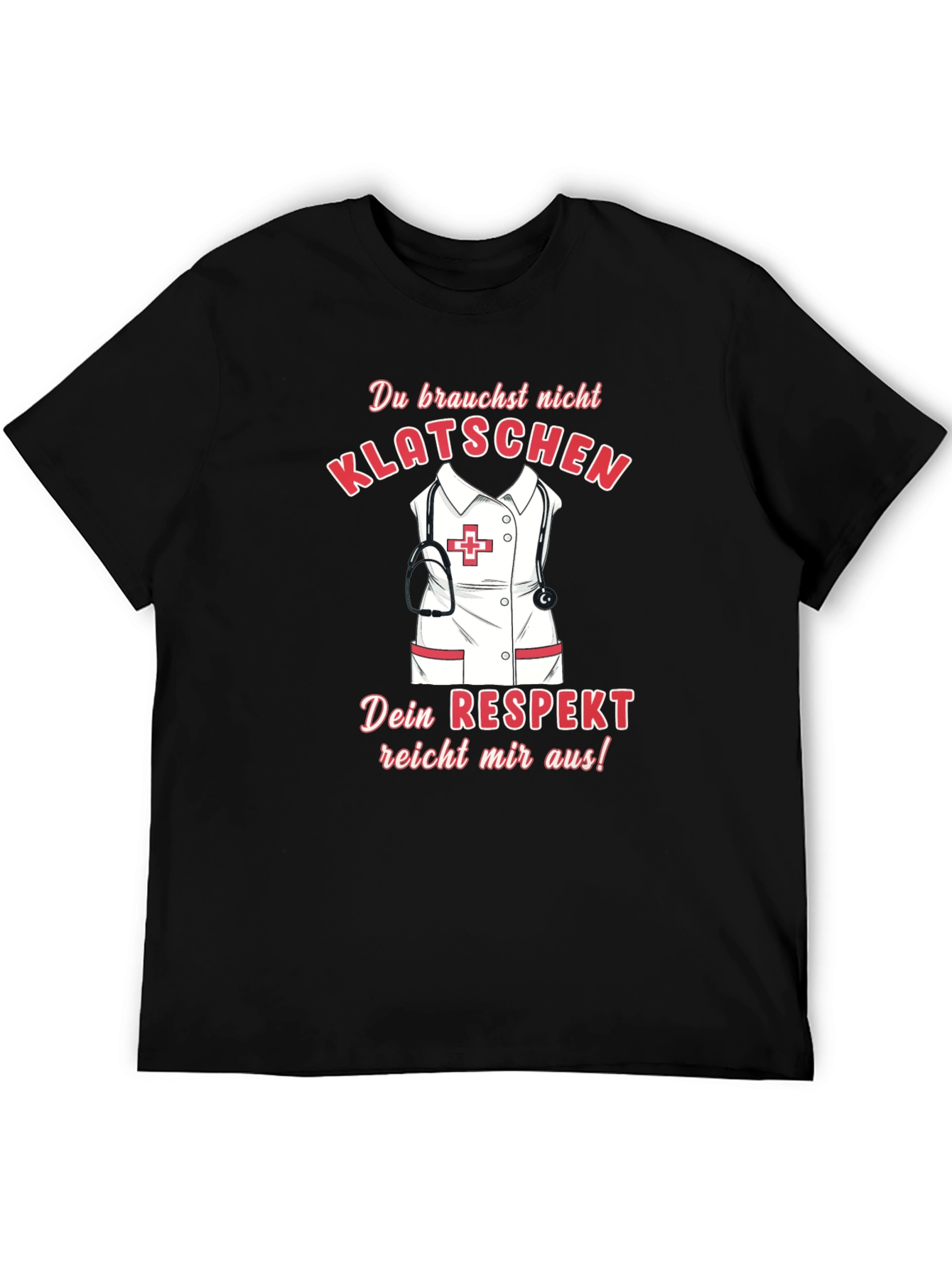 Black Nurse Respect T-Shirt - Funny German Saying view 5