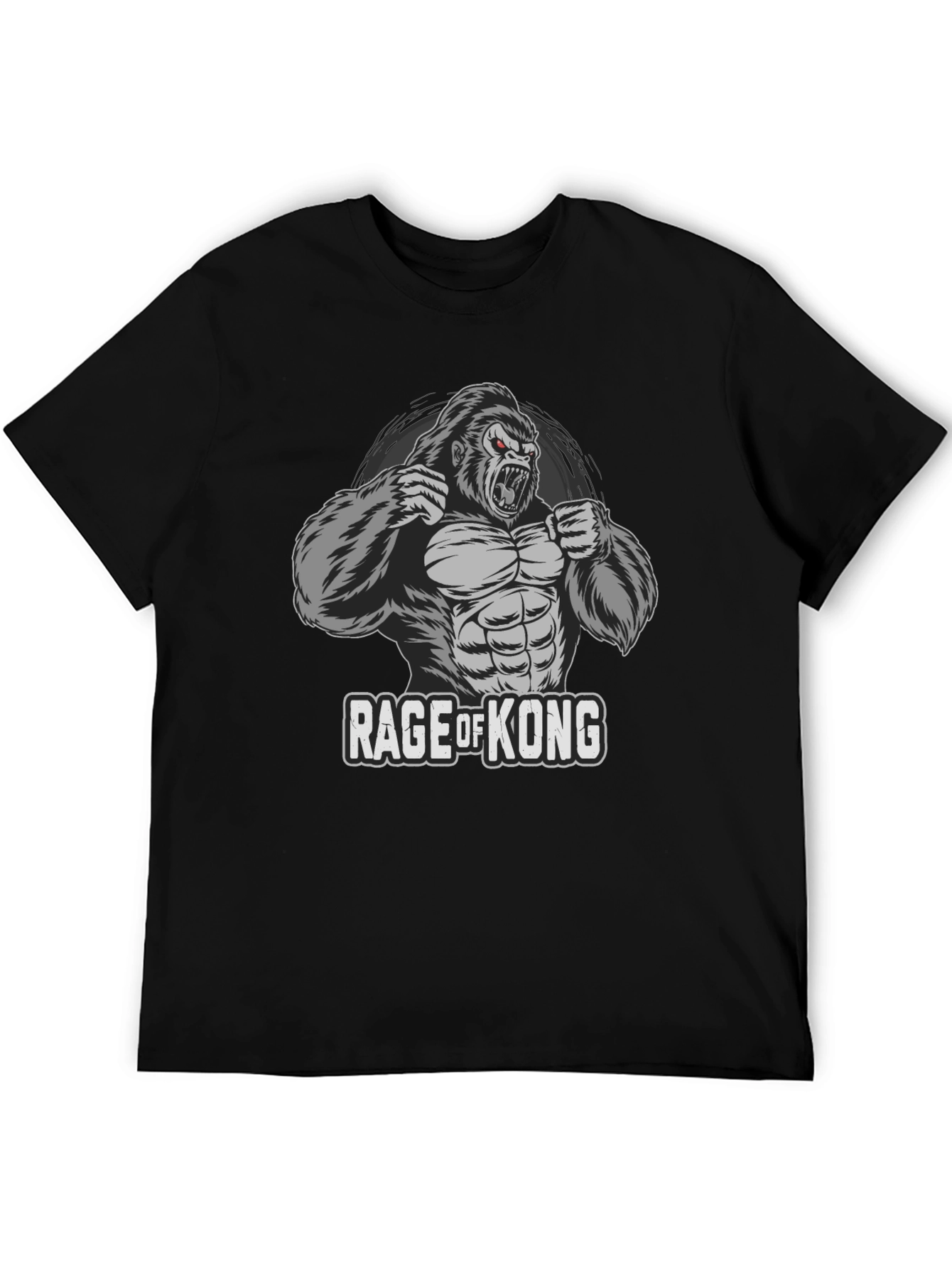 Black Rage of Kong Graphic T-Shirt - Fierce Gorilla Design view 5
