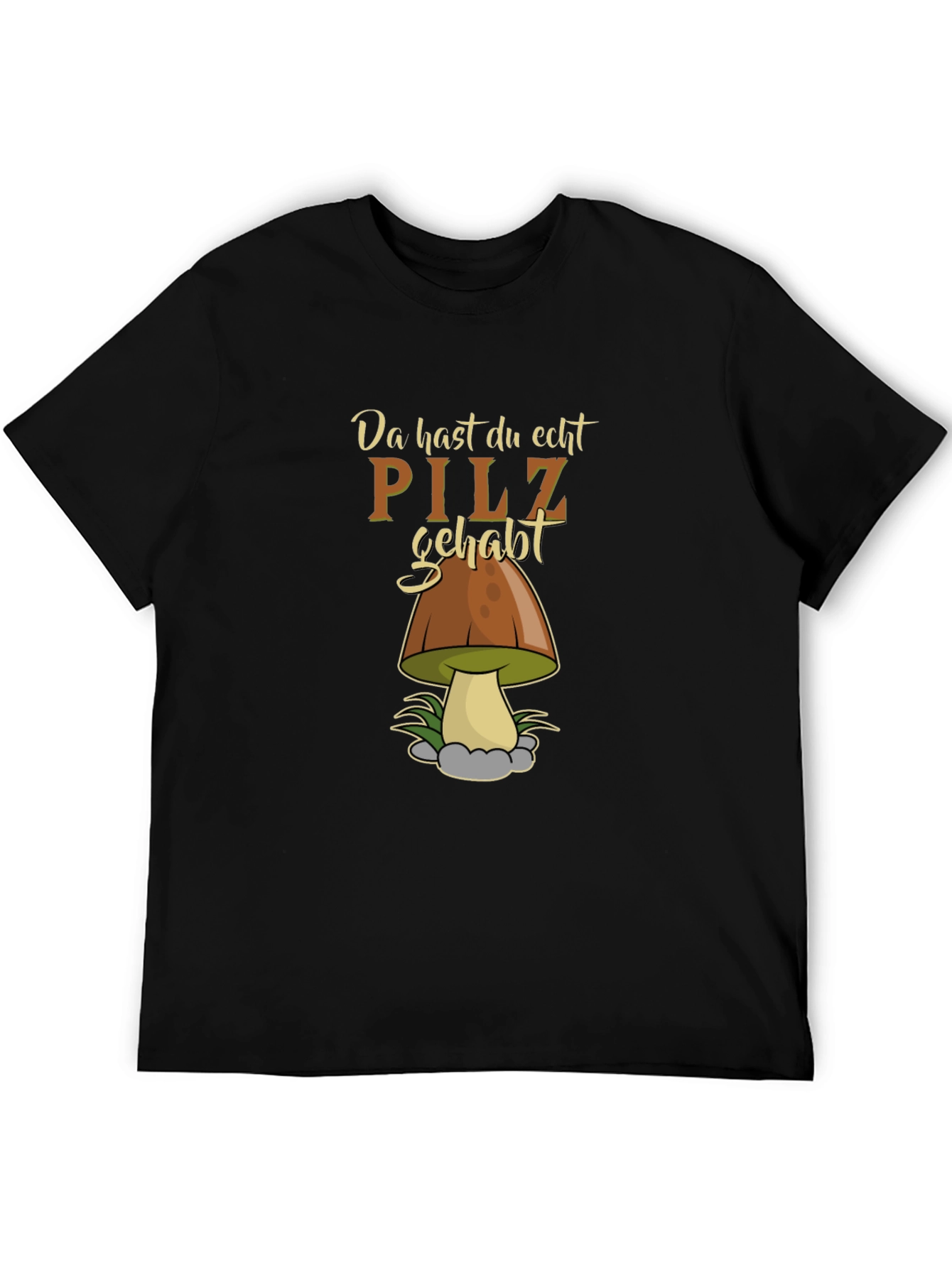 Black Funny "Pilz Gehabt" Mushroom Graphic Tee view 5