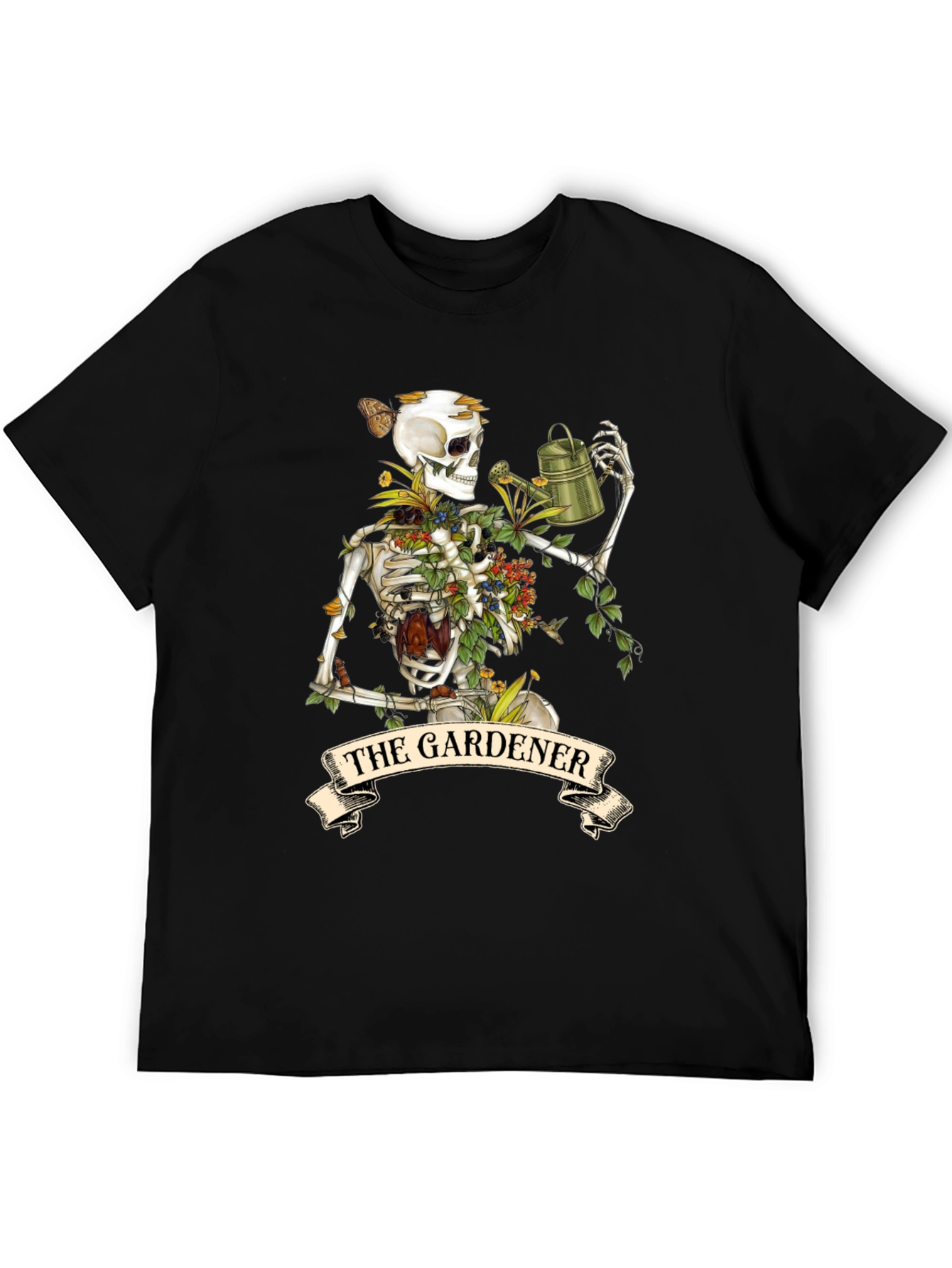 Black The Gardener Skeleton Graphic Tee - Unique Style view 5