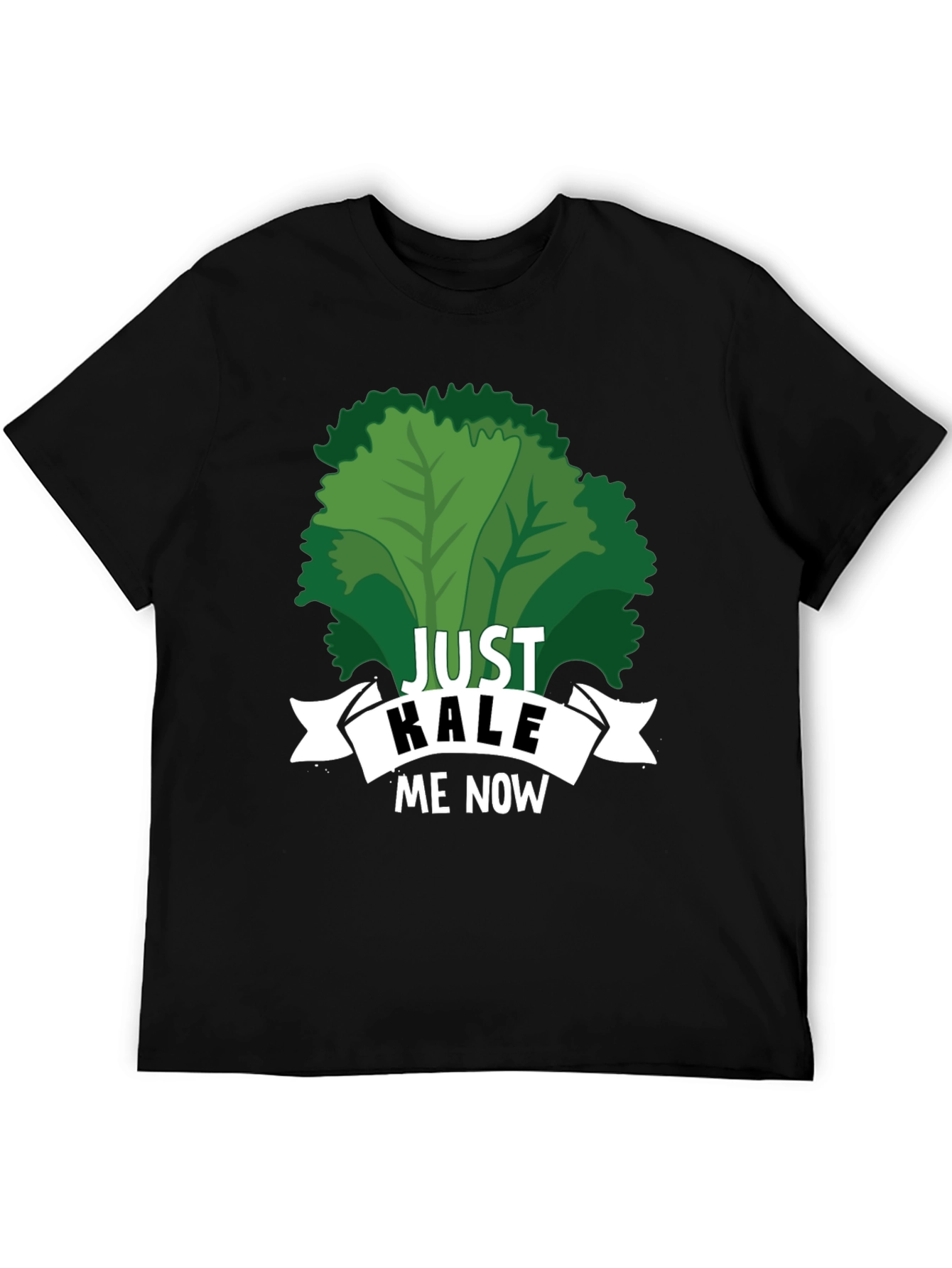 Black Just Kale Me Now Funny Vegan T-Shirt view 5