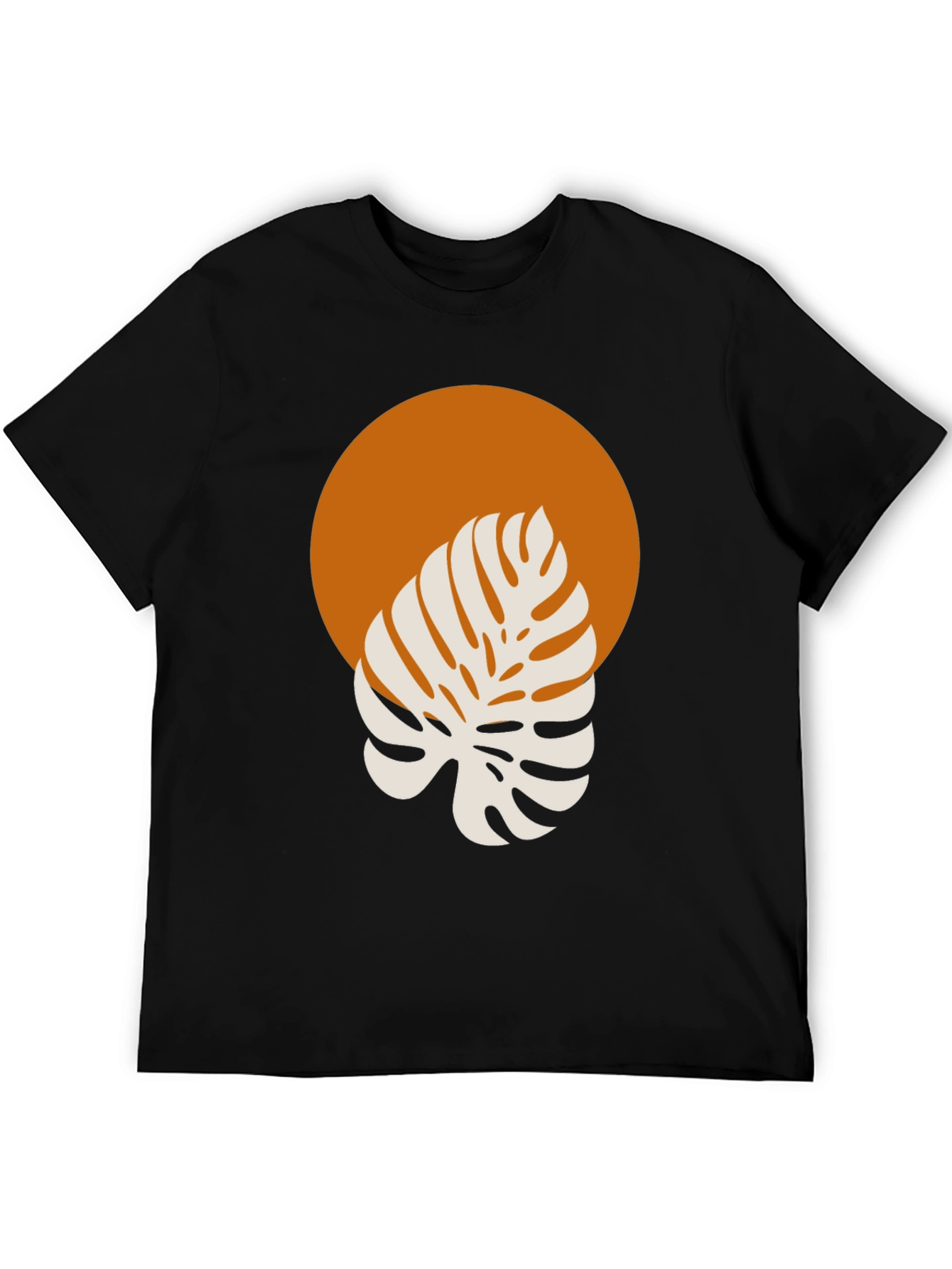 Black Monstera Graphic Tee - Modern Tropical Style view 5