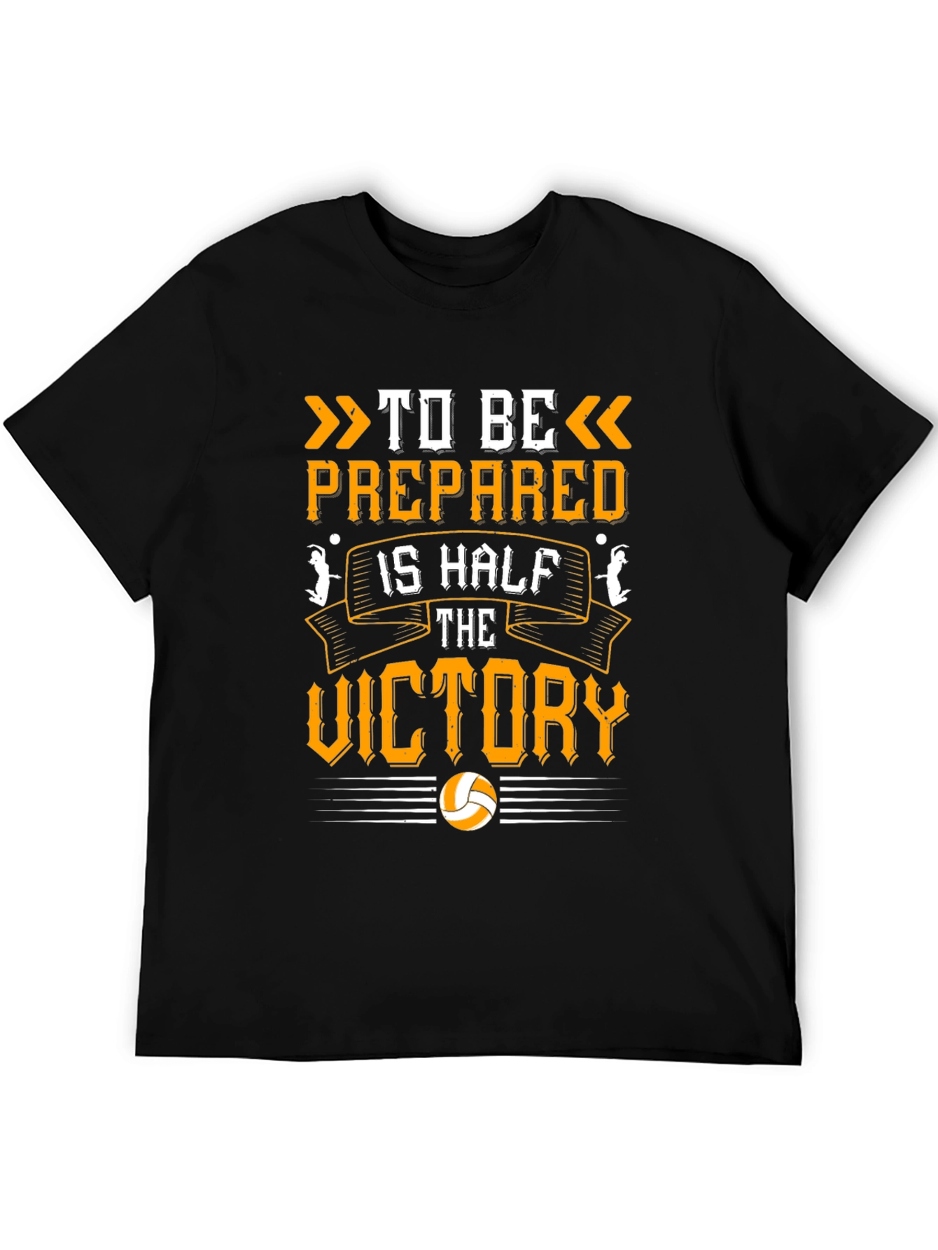 Black Volleyball T-Shirt: Be Prepared for Victory view 5