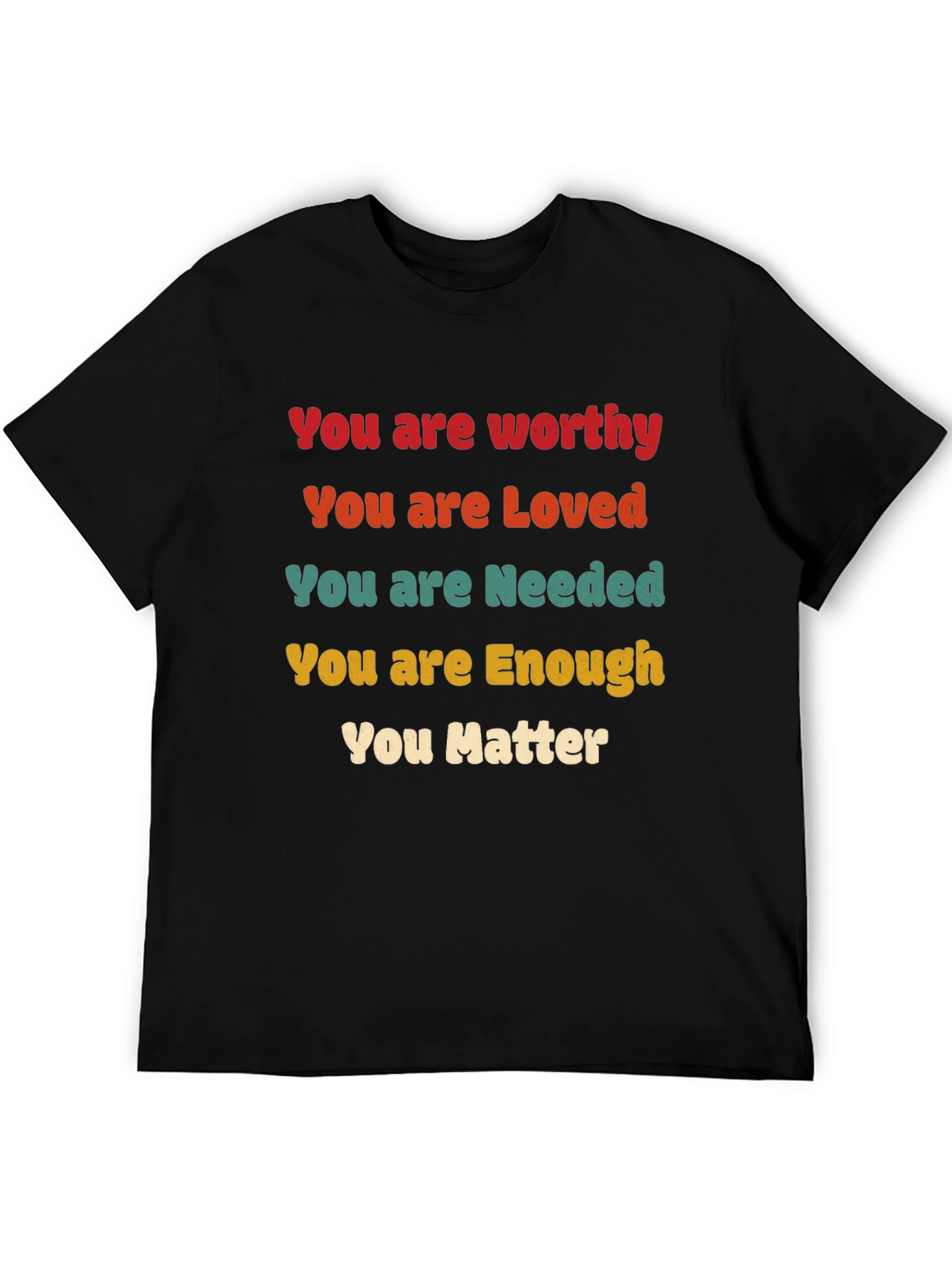 Black Affirmation T-Shirt - You are Enough - Inspirational Tee view 5