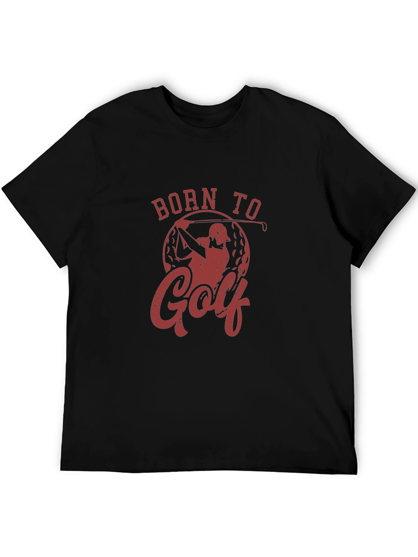 Black Born To Golf Tee - Golfer Gift view 5