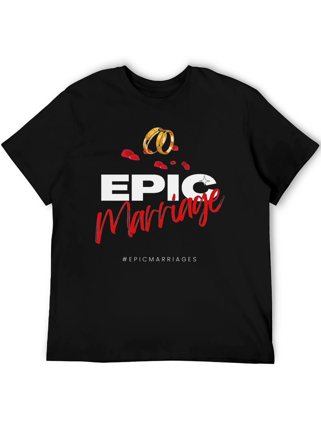 Black Epic Marriage T-Shirt - Stylish Wedding Anniversary Apparel view 5