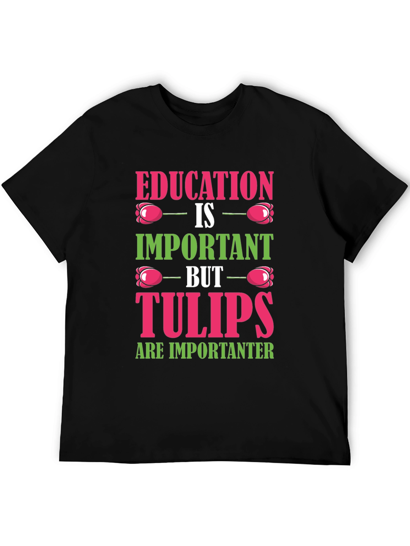 Black Education vs. Tulips Graphic T-Shirt view 5