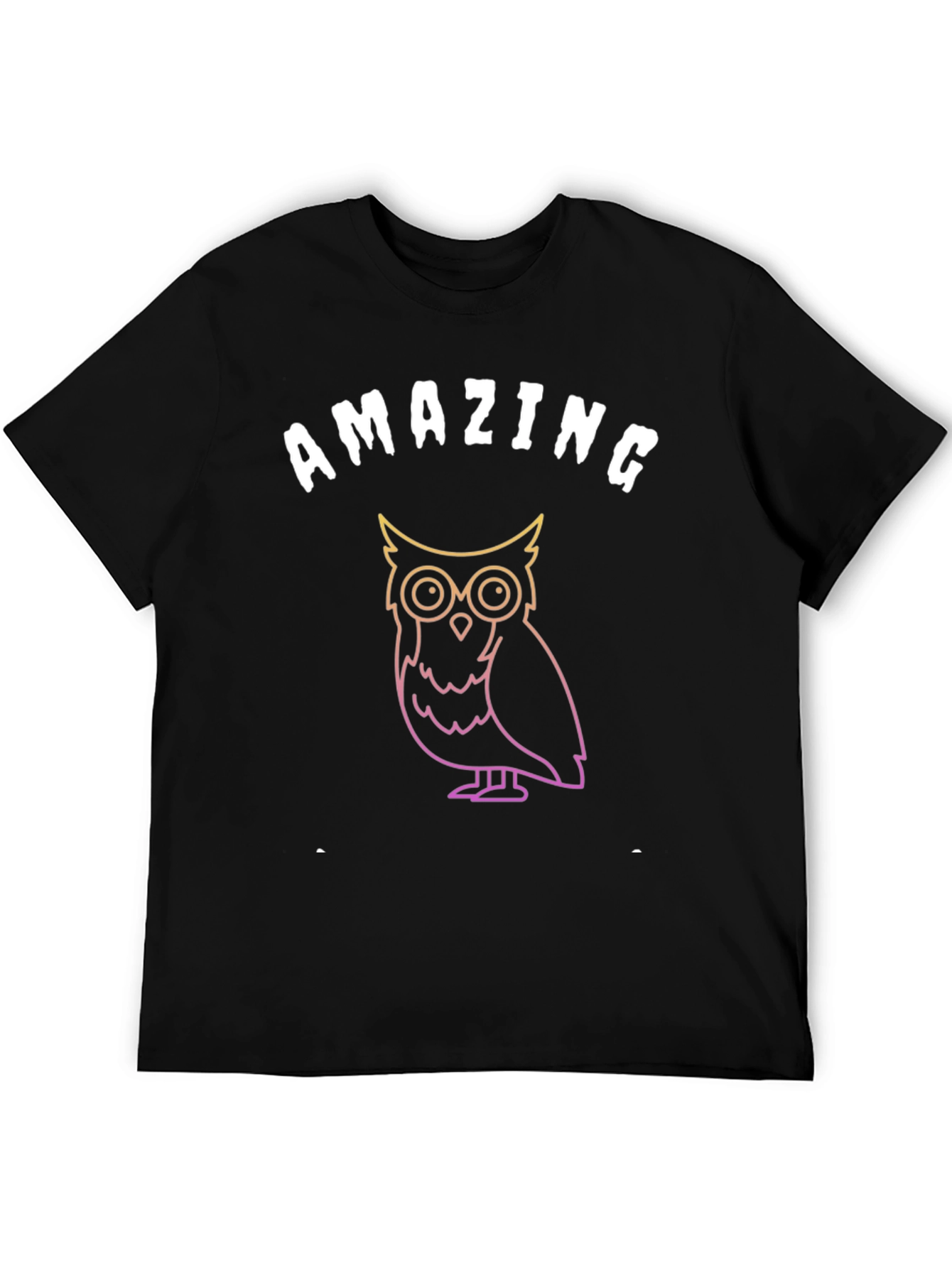 Black Amazing Owl Graphic T-Shirt - Soft Black Tee view 5