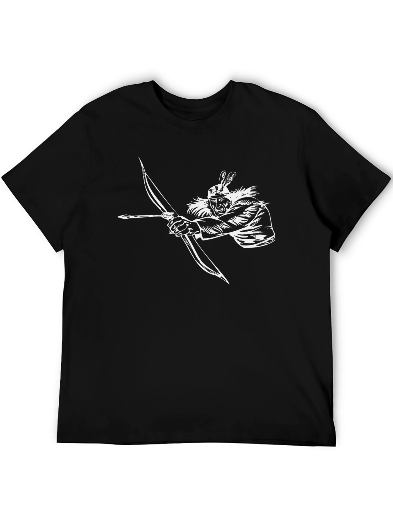 Black Archer Graphic T-Shirt - Black Crew Neck Tee view 5