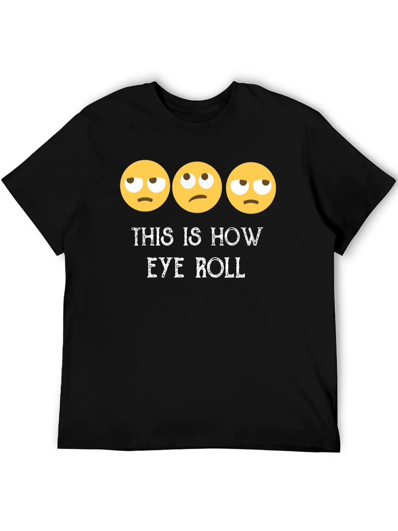 Black Eye Roll Emoji T-Shirt Funny Graphic Tee view 5