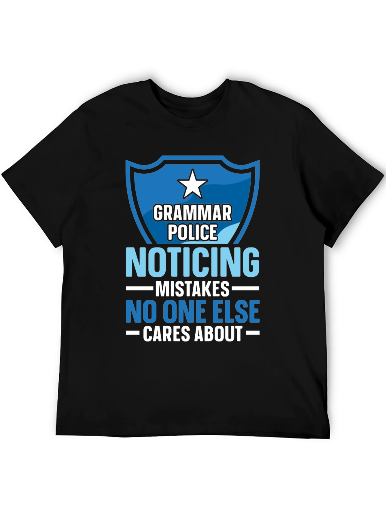 Black Grammar Police Novelty Graphic Tee view 5