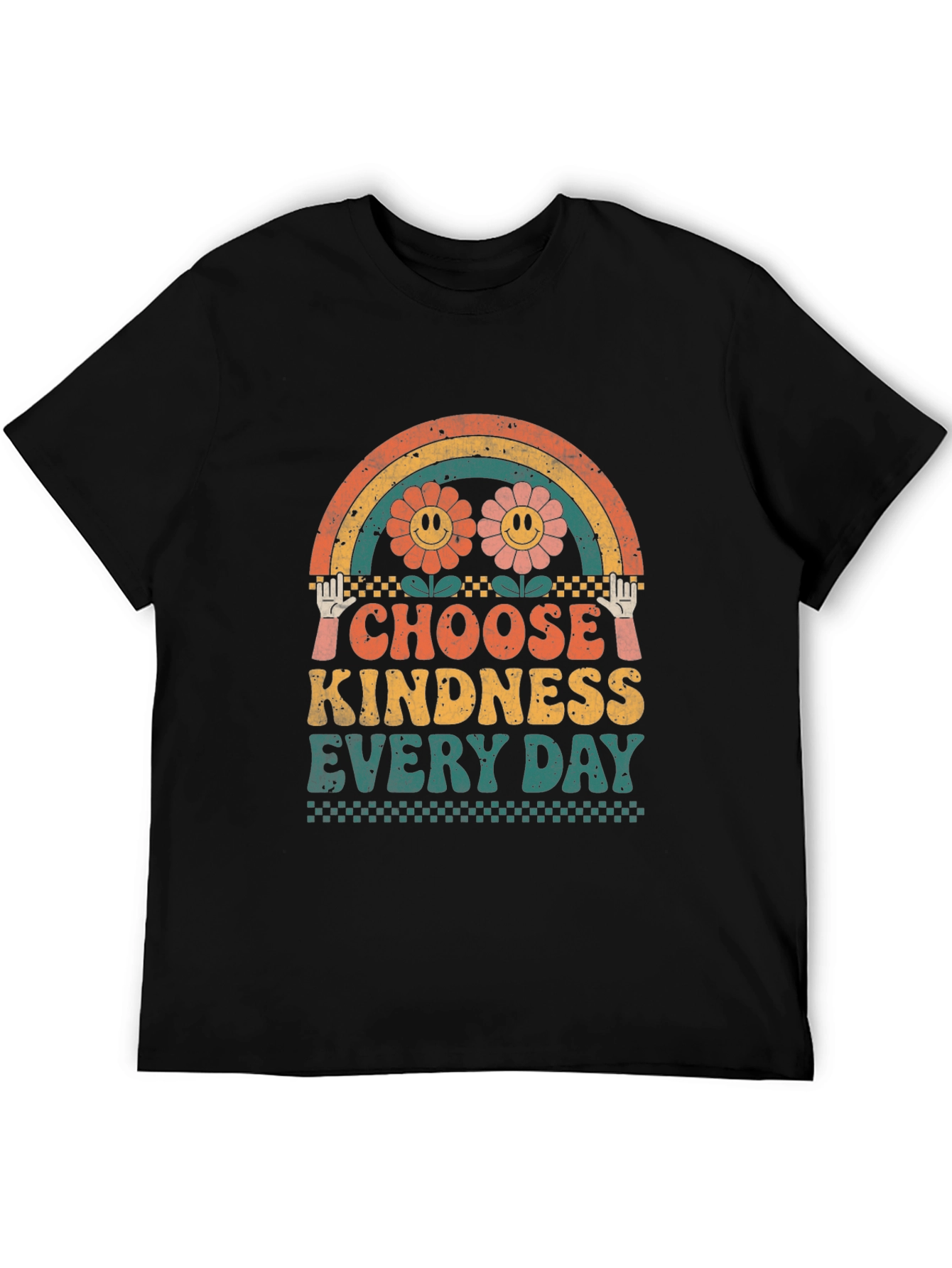 Black Choose Kindness T-Shirt Retro Graphic Tee view 5