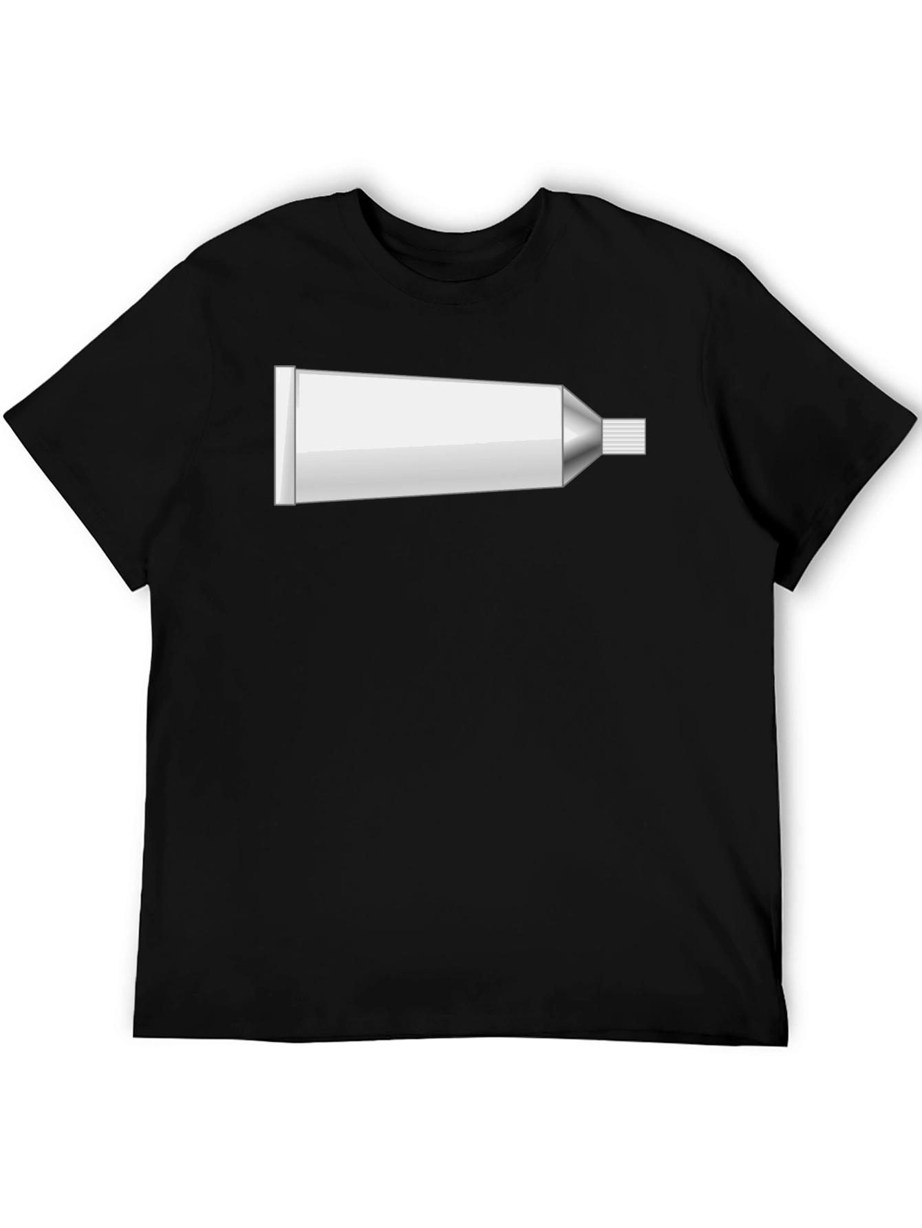 Black Funny Toothpaste Tube Graphic Tee - Black Cotton T-Shirt view 5