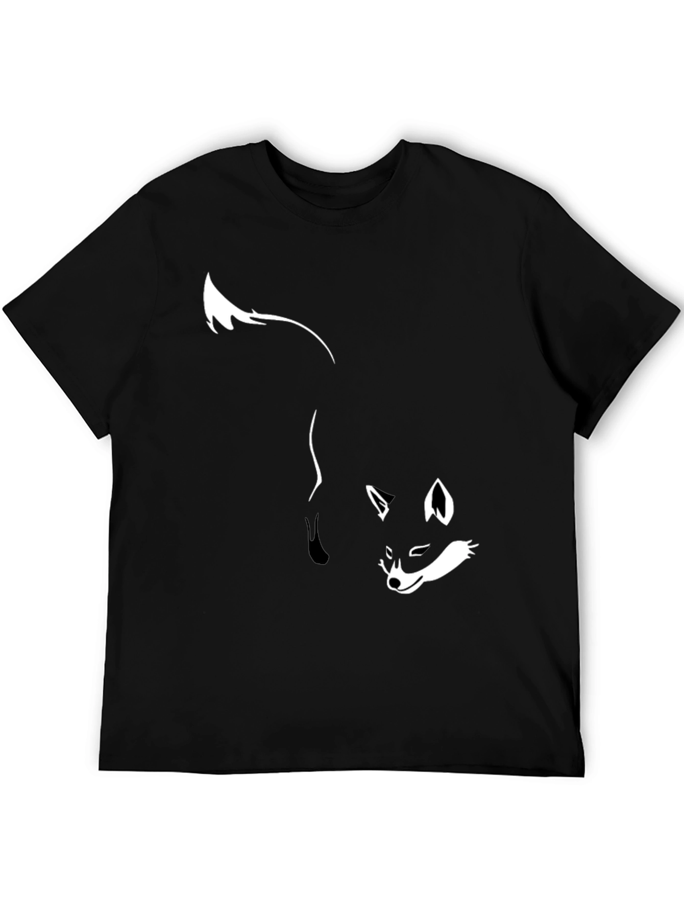 Black Fox Graphic Print Black T-Shirt view 5
