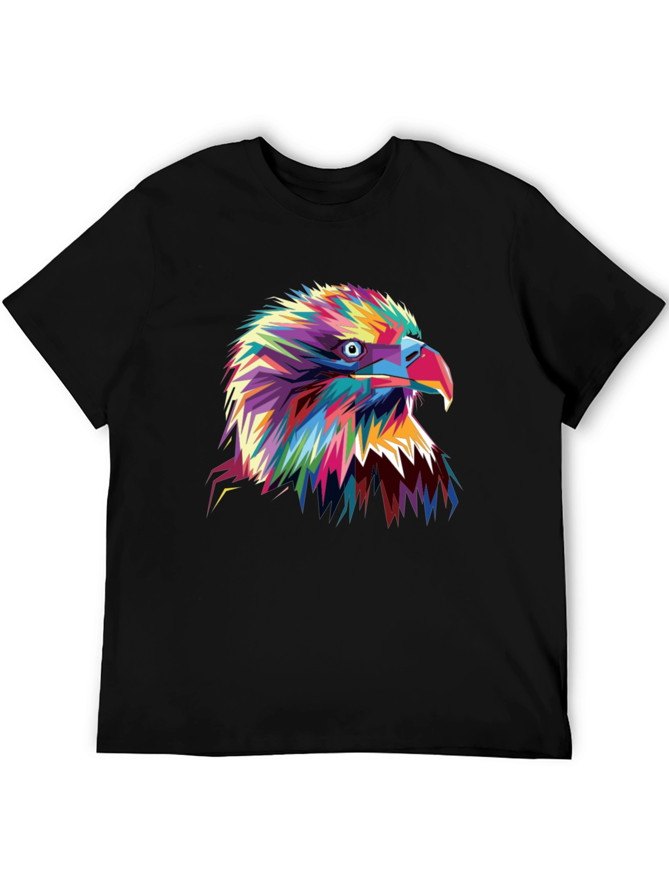 Black Bold Eagle Graphic Tee - Vibrant Colorful Bird T-Shirt view 5