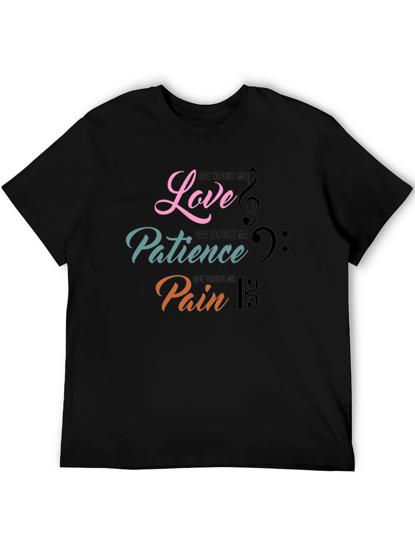 Black Love Patience Pain T-Shirt, Music Design view 5
