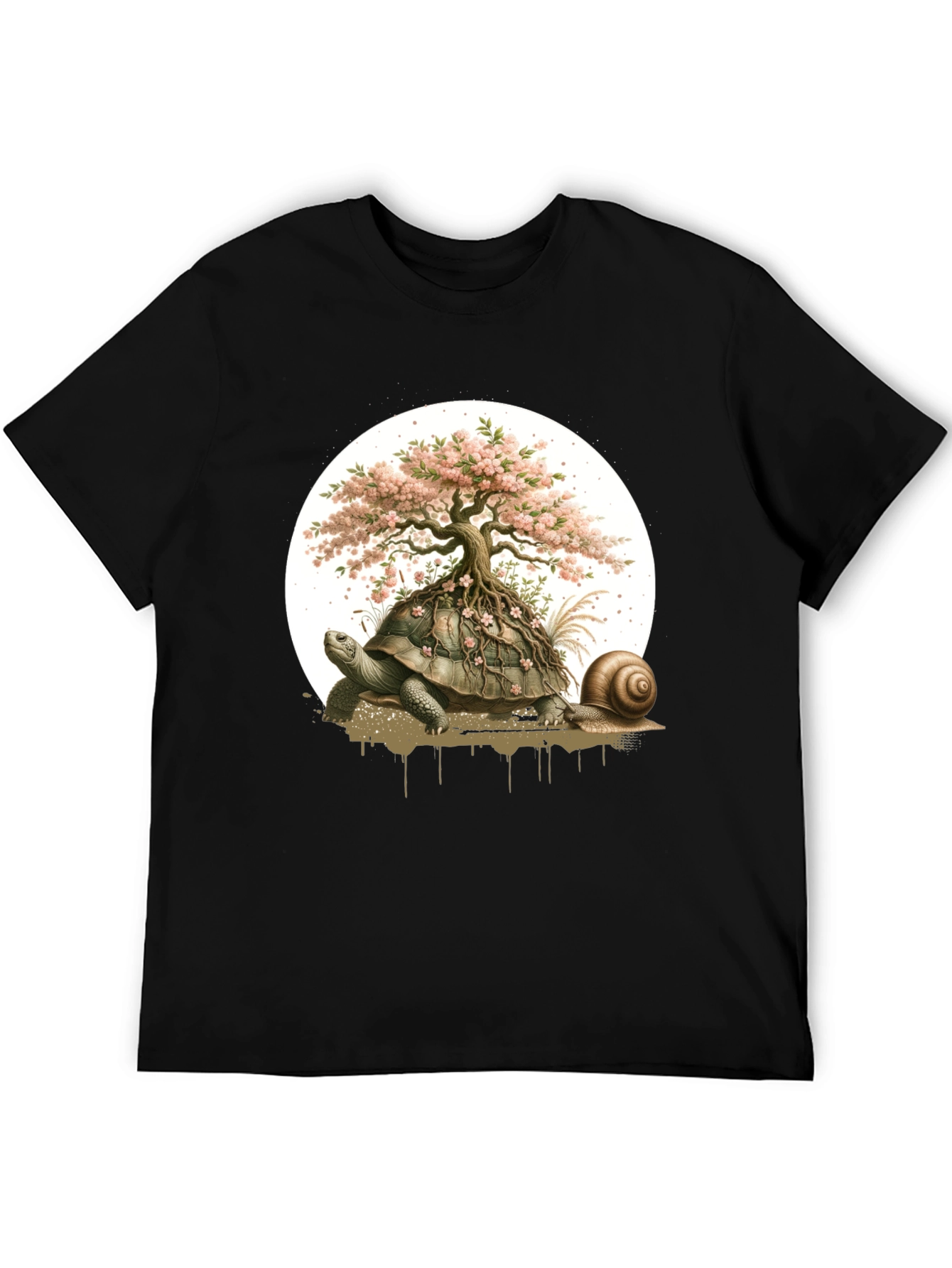 Black Turtle Bonsai Tree Graphic Tee - Unique Nature Design view 5