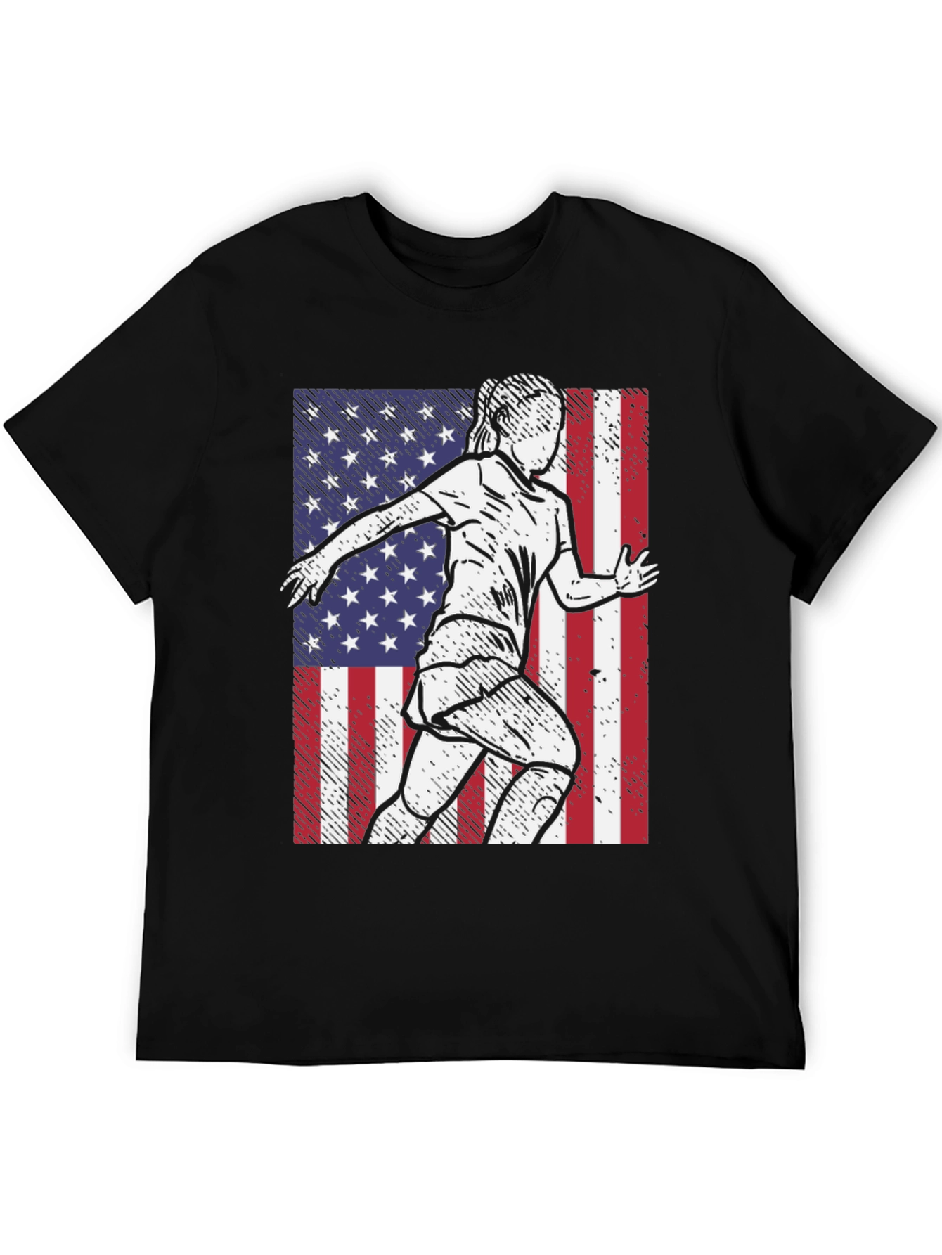 Black USA Soccer Player Graphic Tee view 5