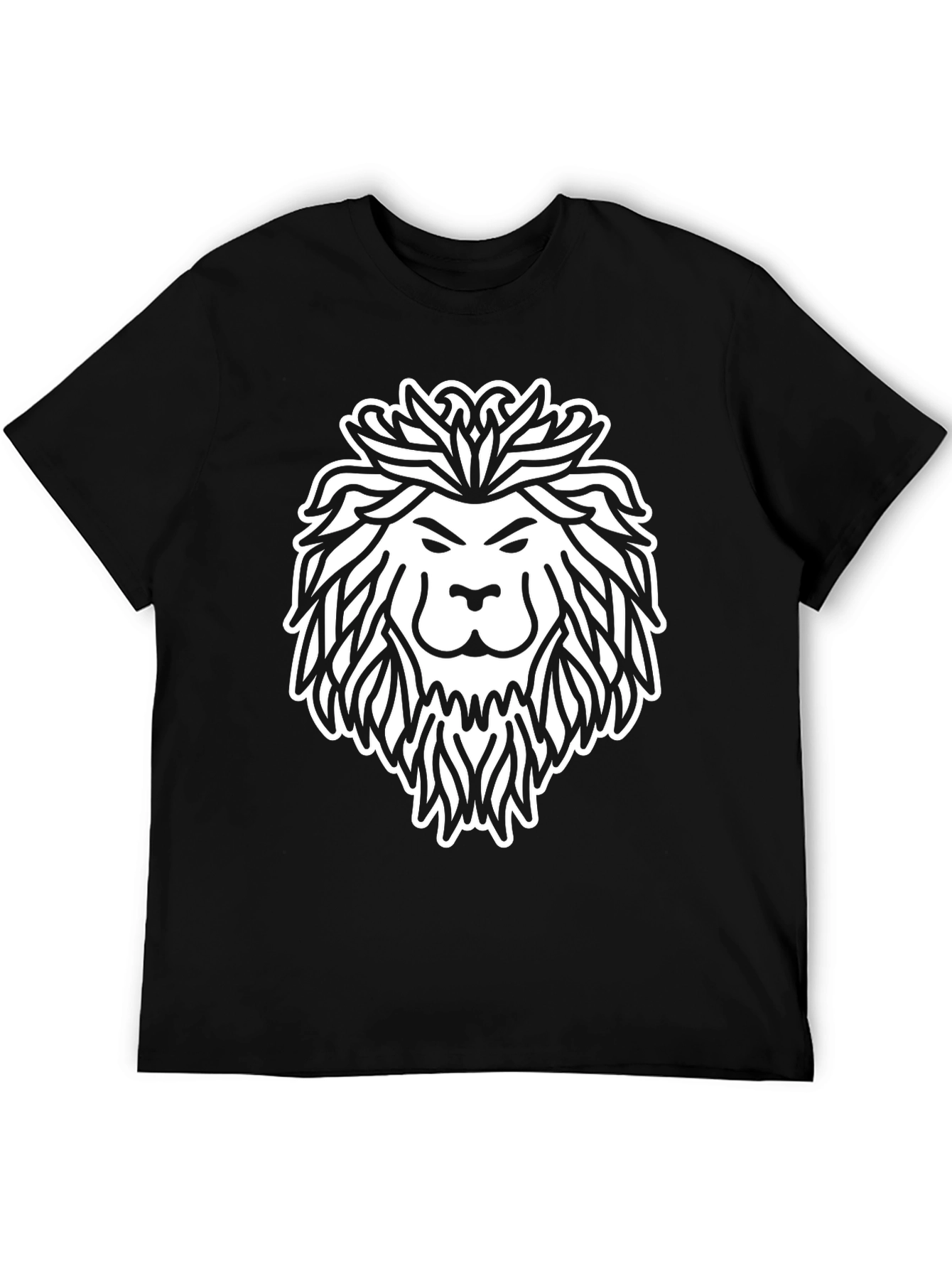 Black Lion Graphic Print Black T-Shirt view 5