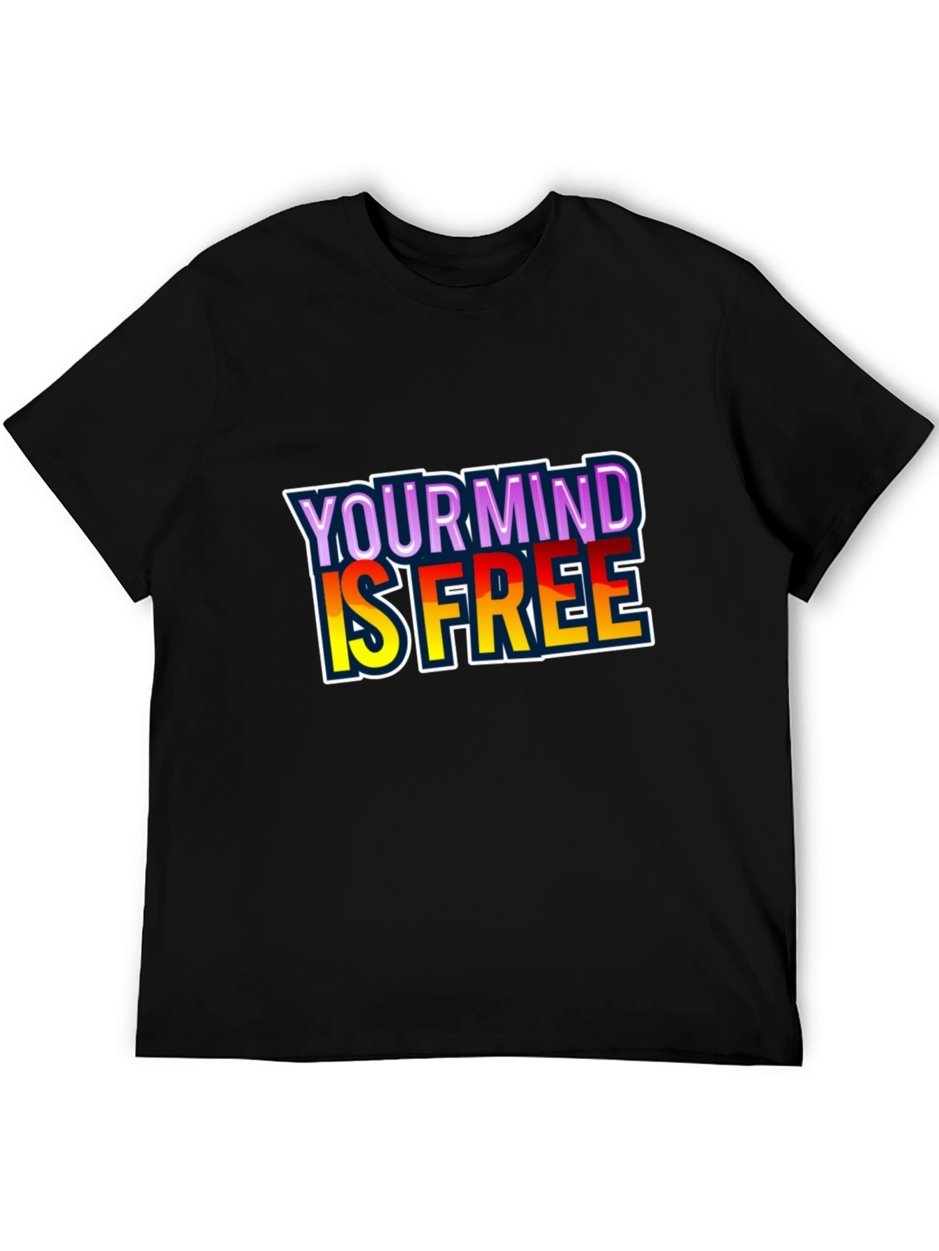 Black Your Mind Is Free Black T-Shirt view 5