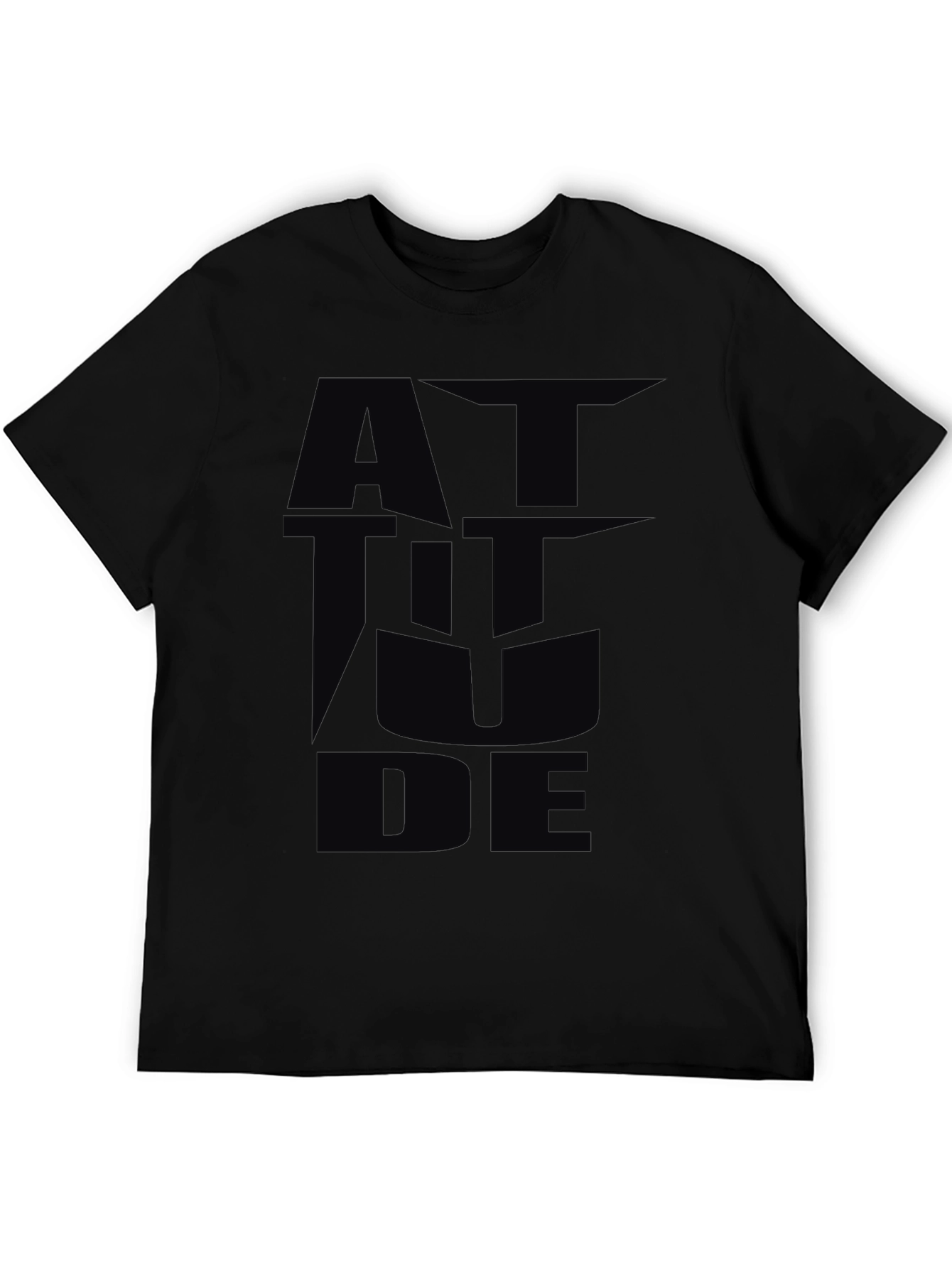 Black Attitude Graphic Black T-Shirt view 5