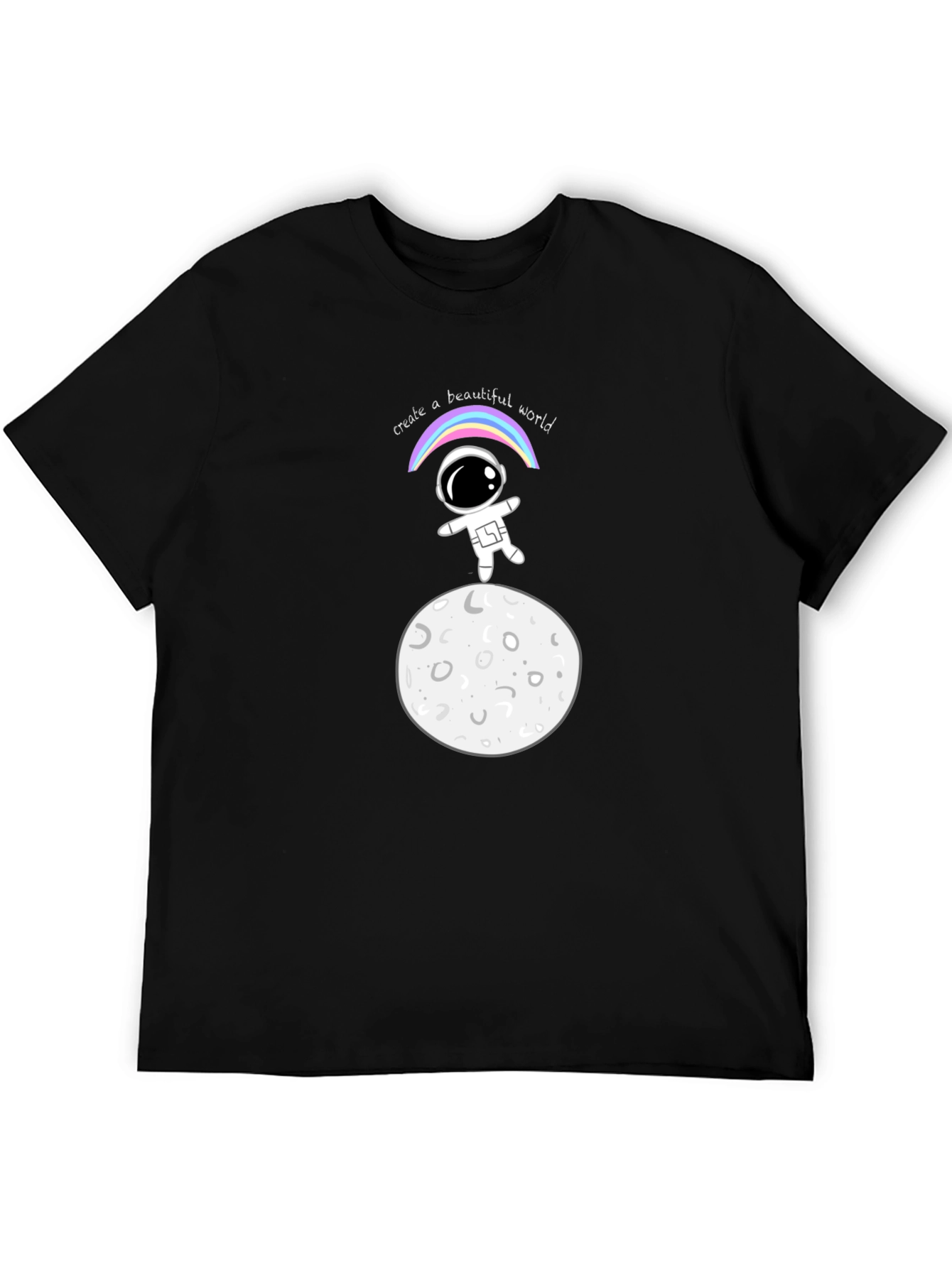 Black Astronaut Moon Landing Graphic Tee - Unisex view 5