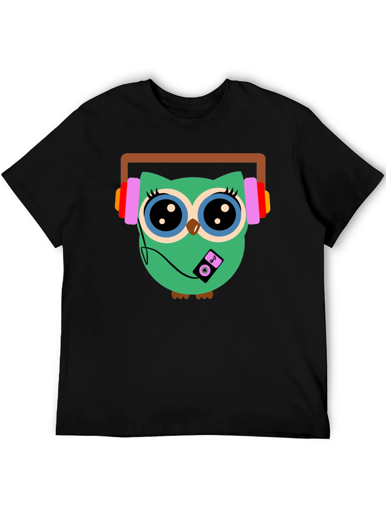Black Owl Graphic T-Shirt - Music Lover Tee view 5