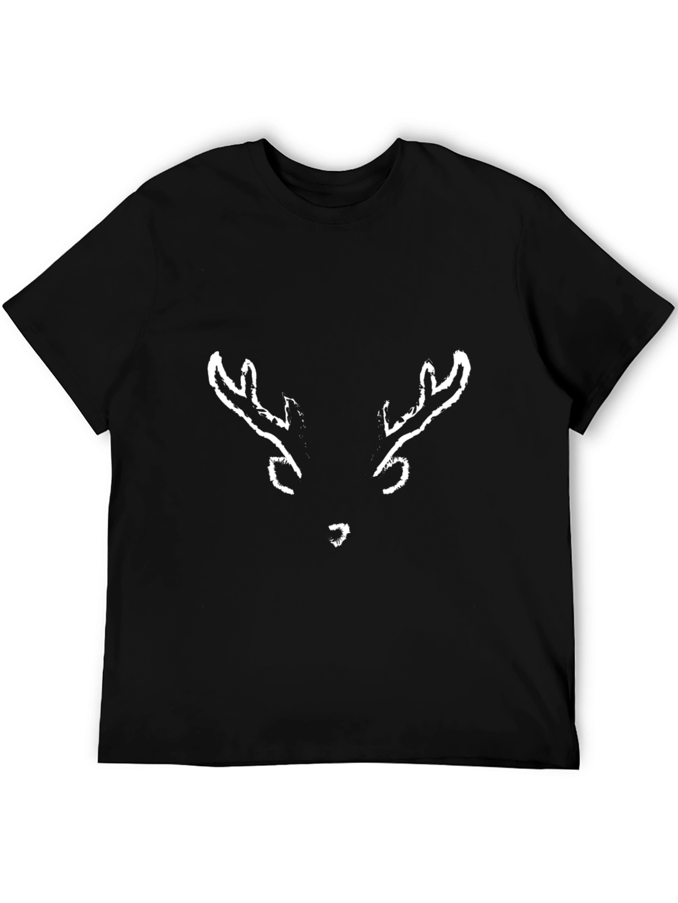 Black Deer Antler Graphic T-Shirt - Black view 5