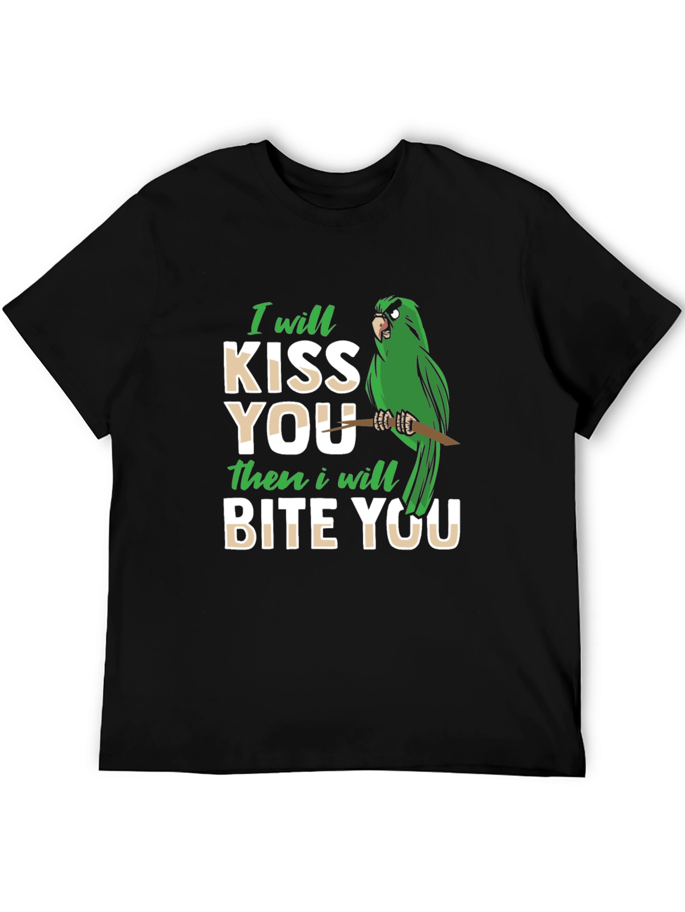 Black I Will Kiss You Then Bite You T-Shirt view 5