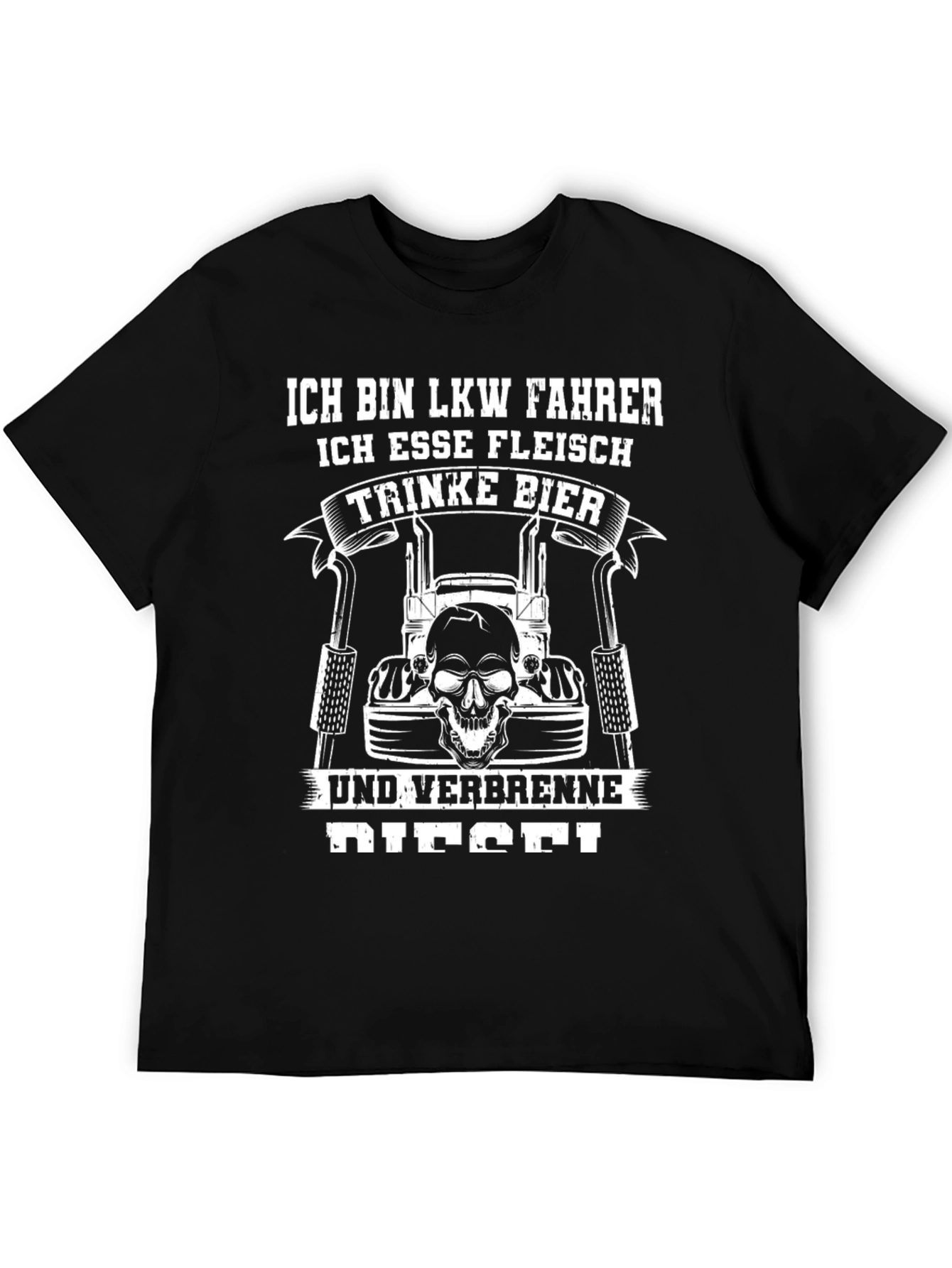 Black Funny Trucker T-Shirt - Eat Meat, Drink Beer, Burn Diesel view 5