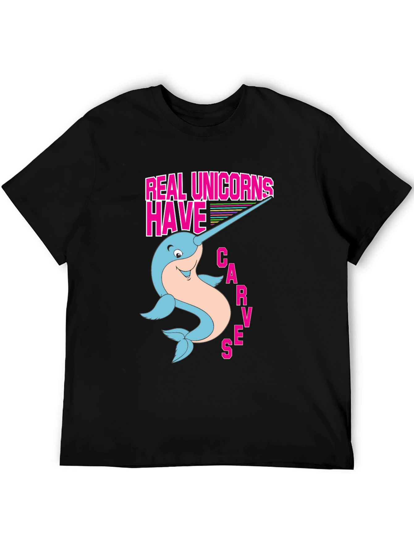 Black Real Unicorns Narwhal T-Shirt view 5