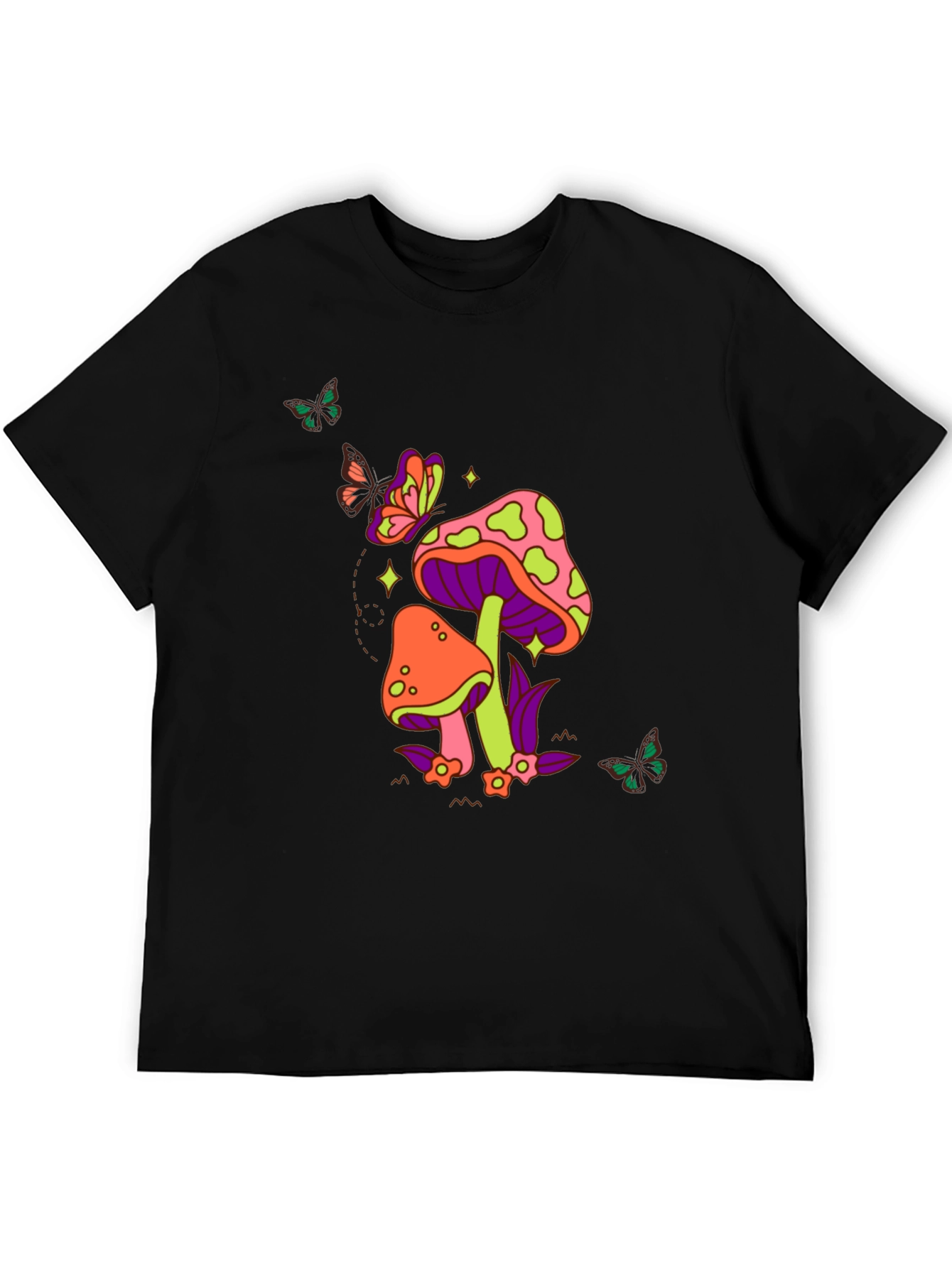 Black Groovy Mushroom T-Shirt view 5