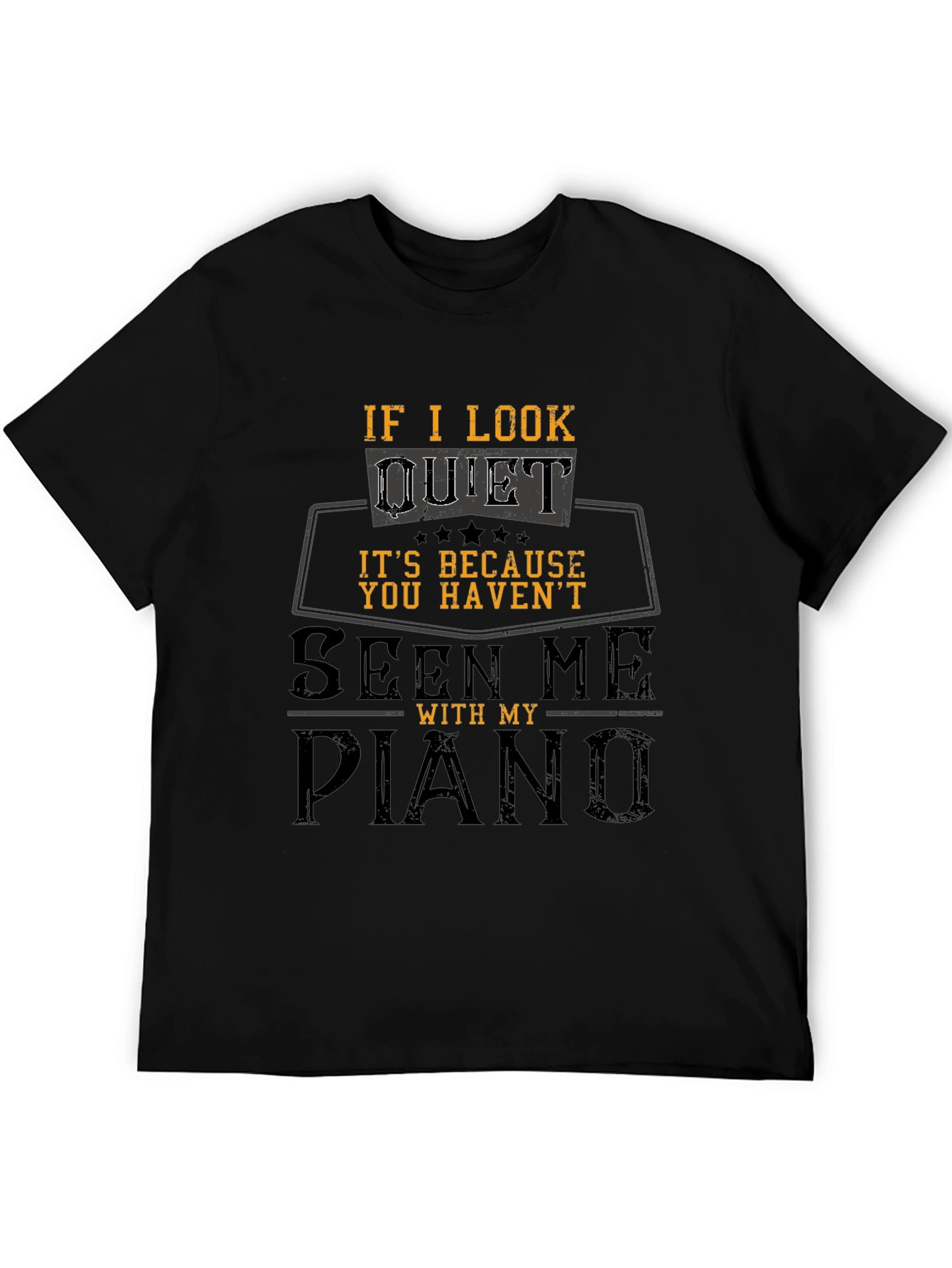 Black Piano Player Funny T-Shirt view 5