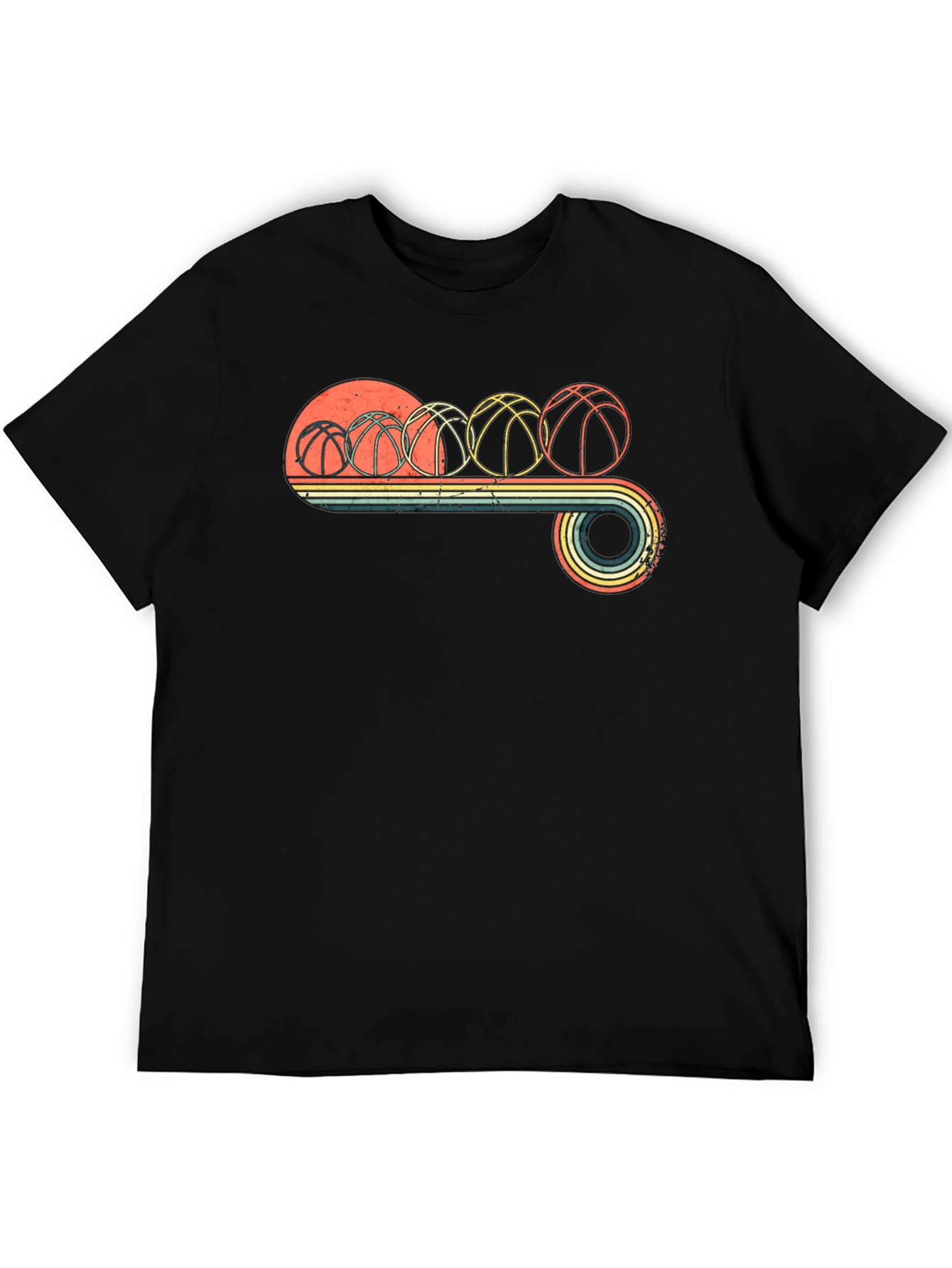 Black Retro Basketball Evolution Graphic T-Shirt view 5